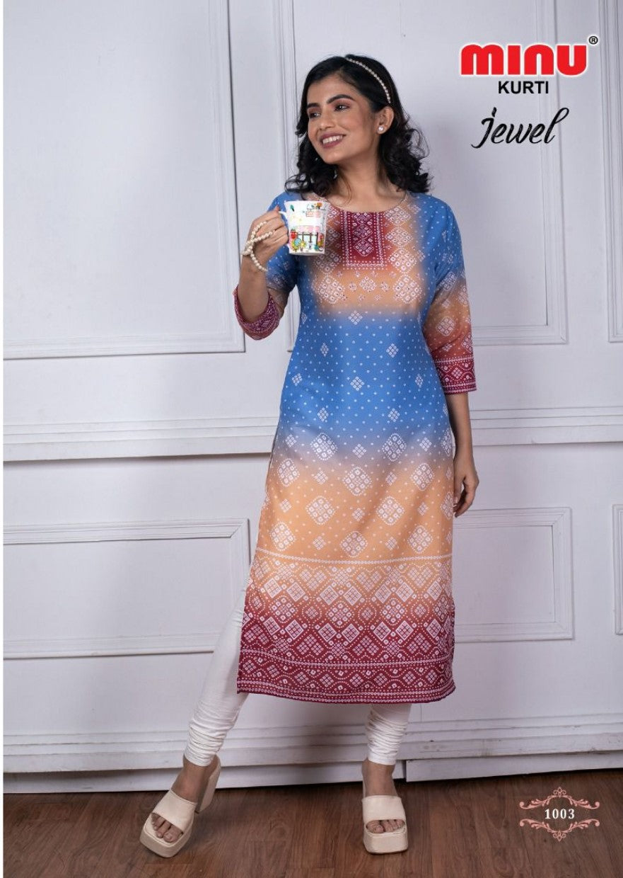 Multi color women's kurti for sale online