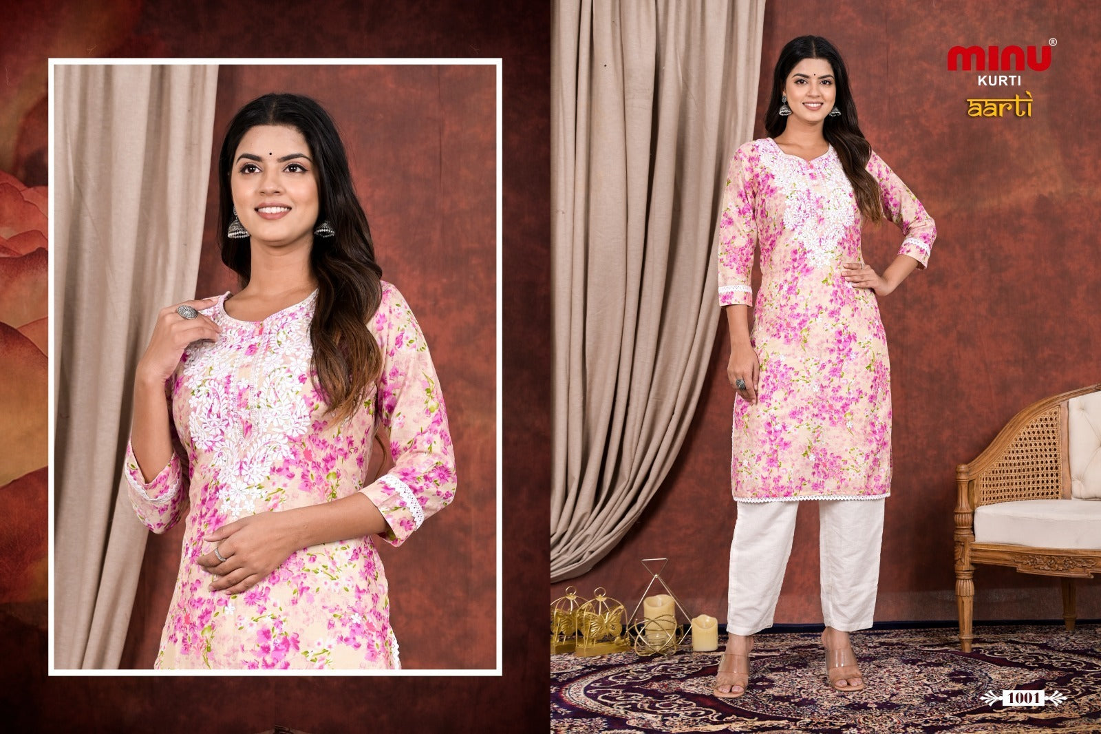 2 Piece Cotton Kurti Set Aarti Combo - 6 Pcs Set
