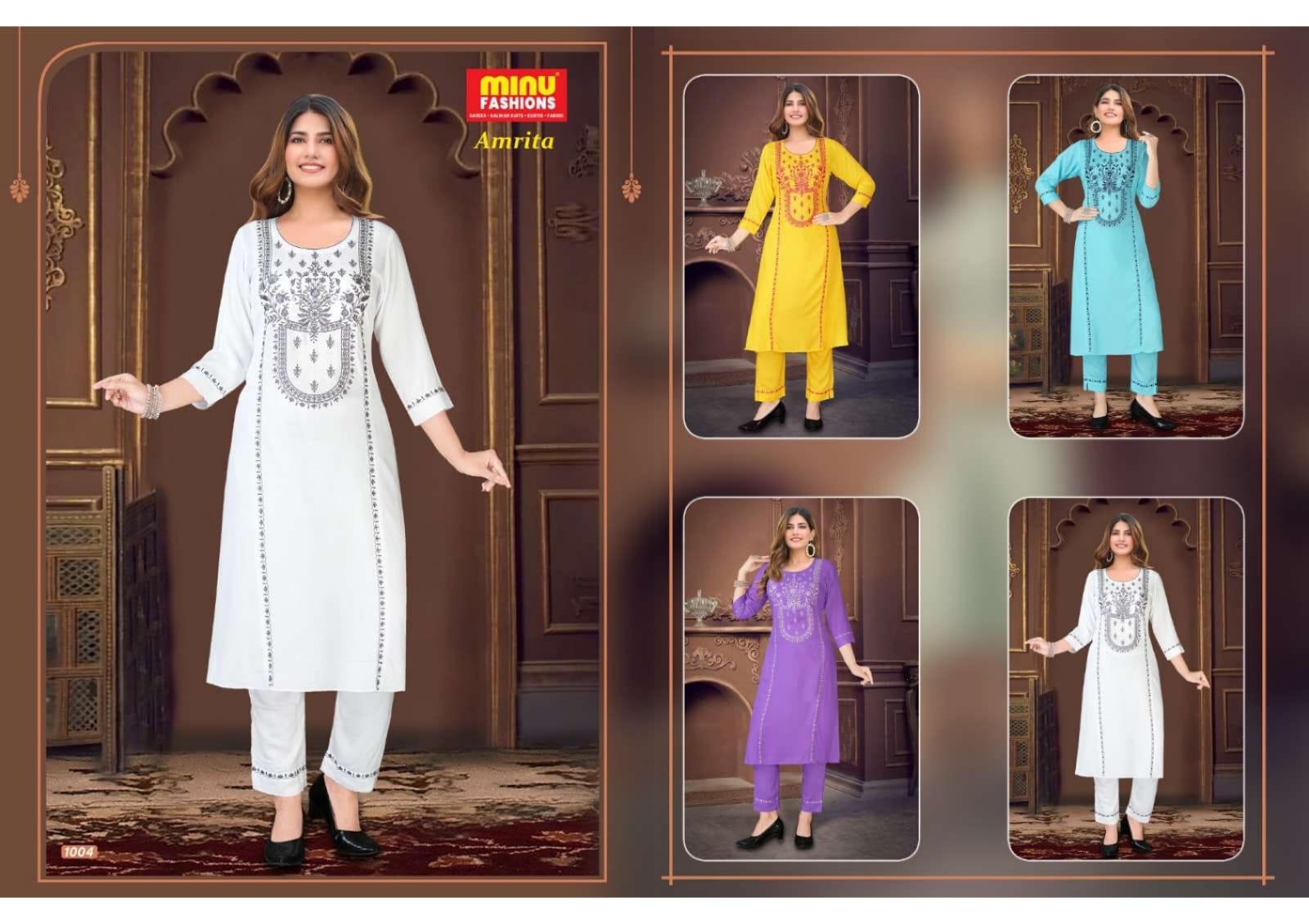 2 Piece Rayon Kurti Set Amrita Combo - 4 Pcs Set