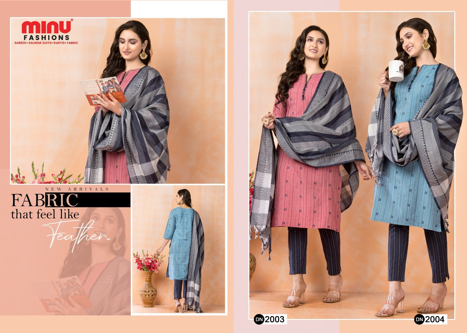 3 Piece Cotton Long Kurti Set Aradhya (Vol-2) - 4 Pcs Set