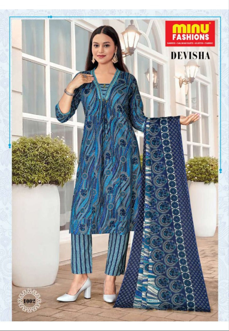 3 Piece Cotton Kurti Set Devisha - 4 Pcs Set