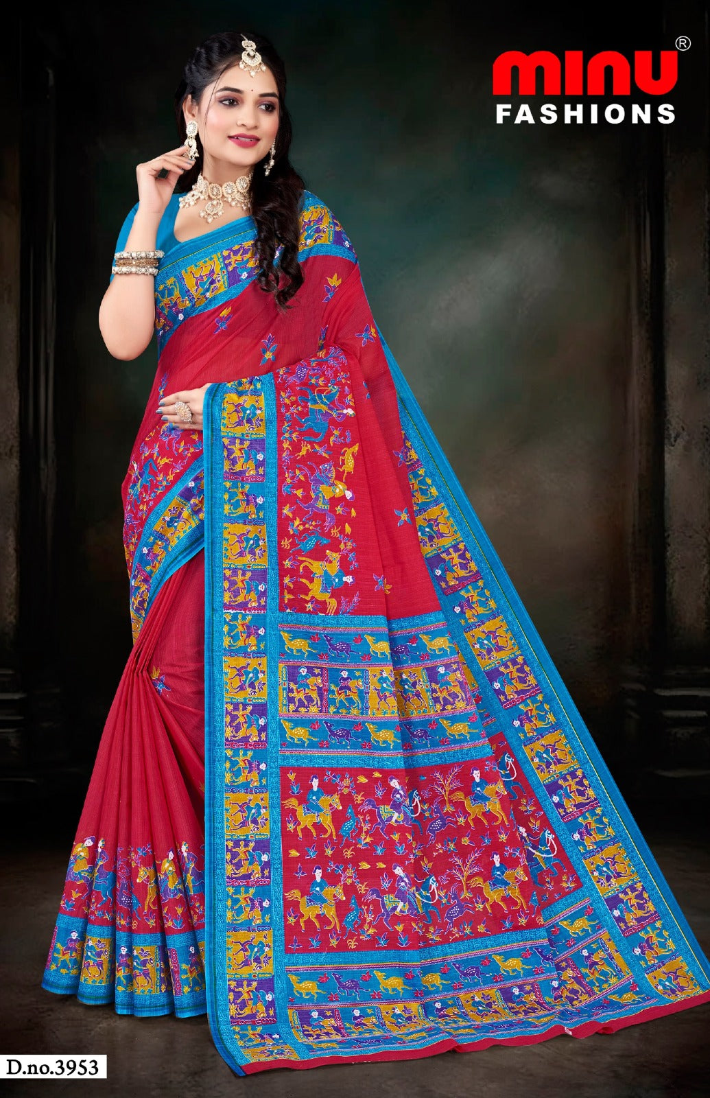 Printed Cotton Saree Hi Demand (Vol-7) - 8 Pcs Set
