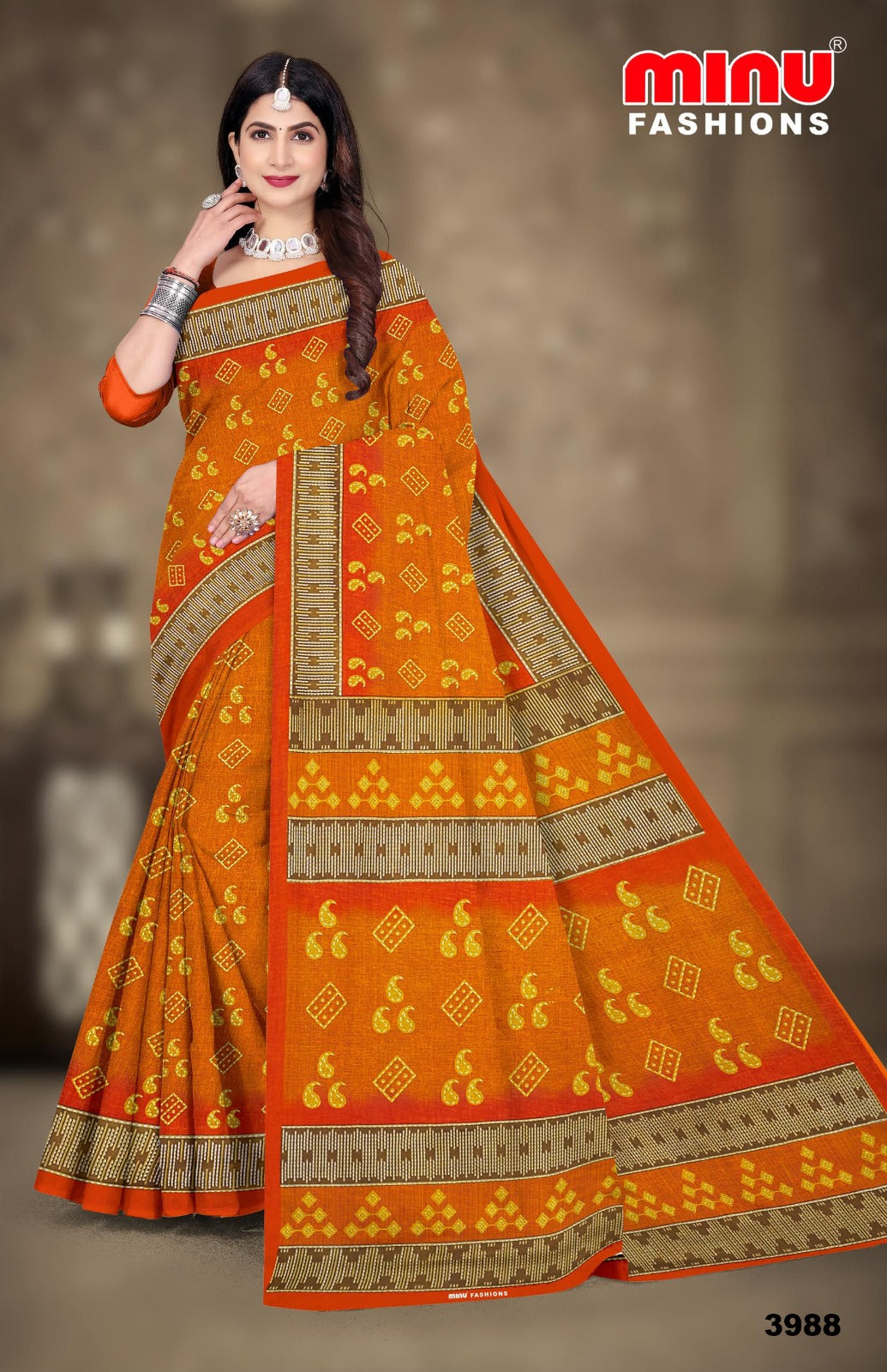 Printed Cotton Saree Malaika (Vol-45) (Special Rate) - 10 Pcs Set