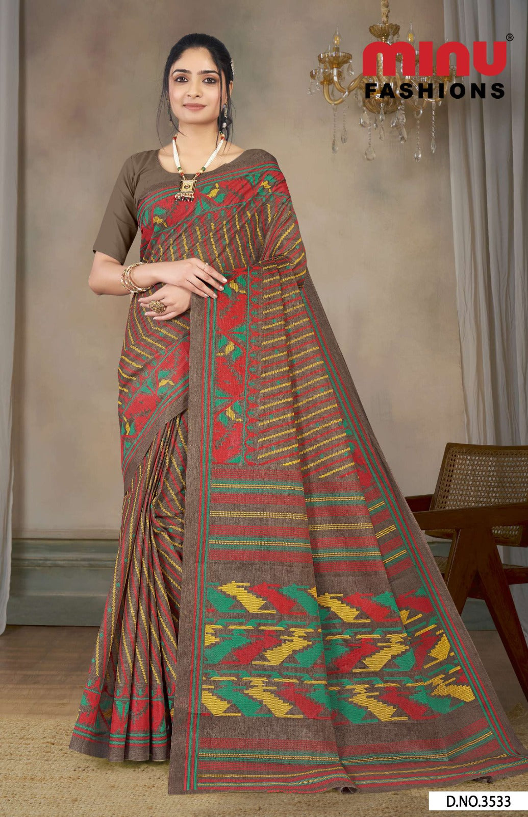 Malai Cotton Saree Mitali - 10 Pcs Set