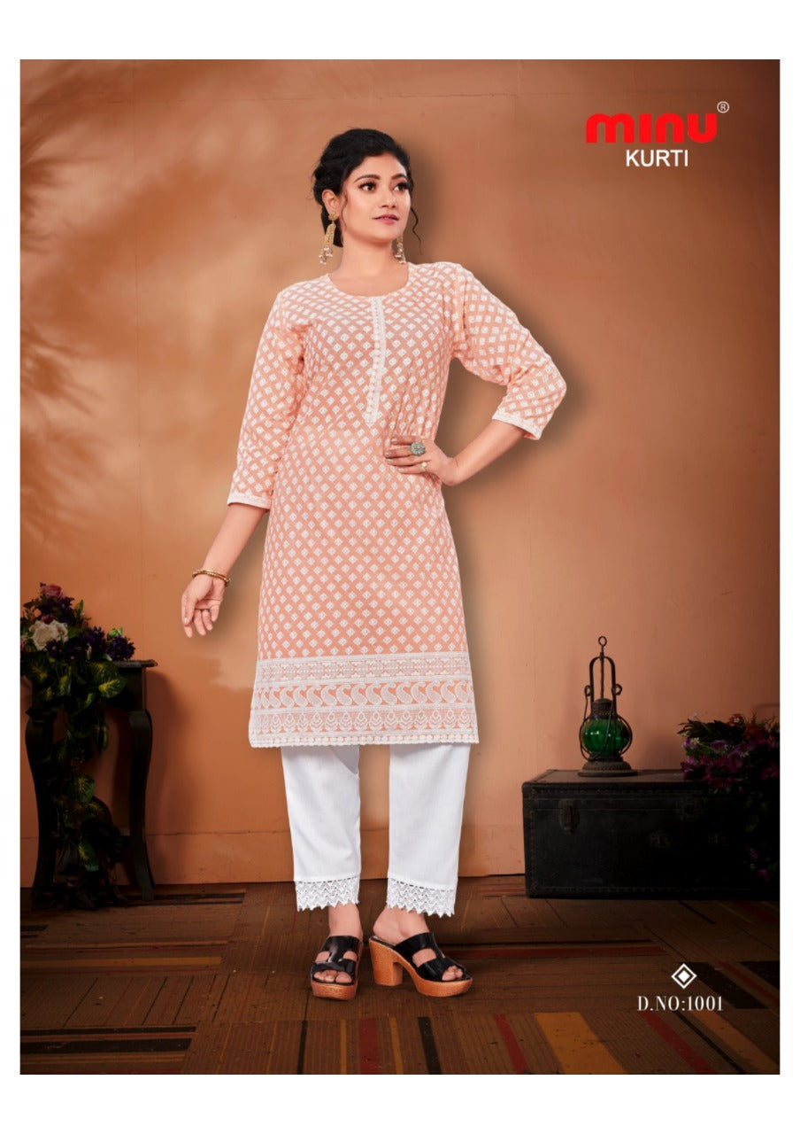 2 Piece Cotton Kurti Set Nizam Combo - 4 Pcs Set