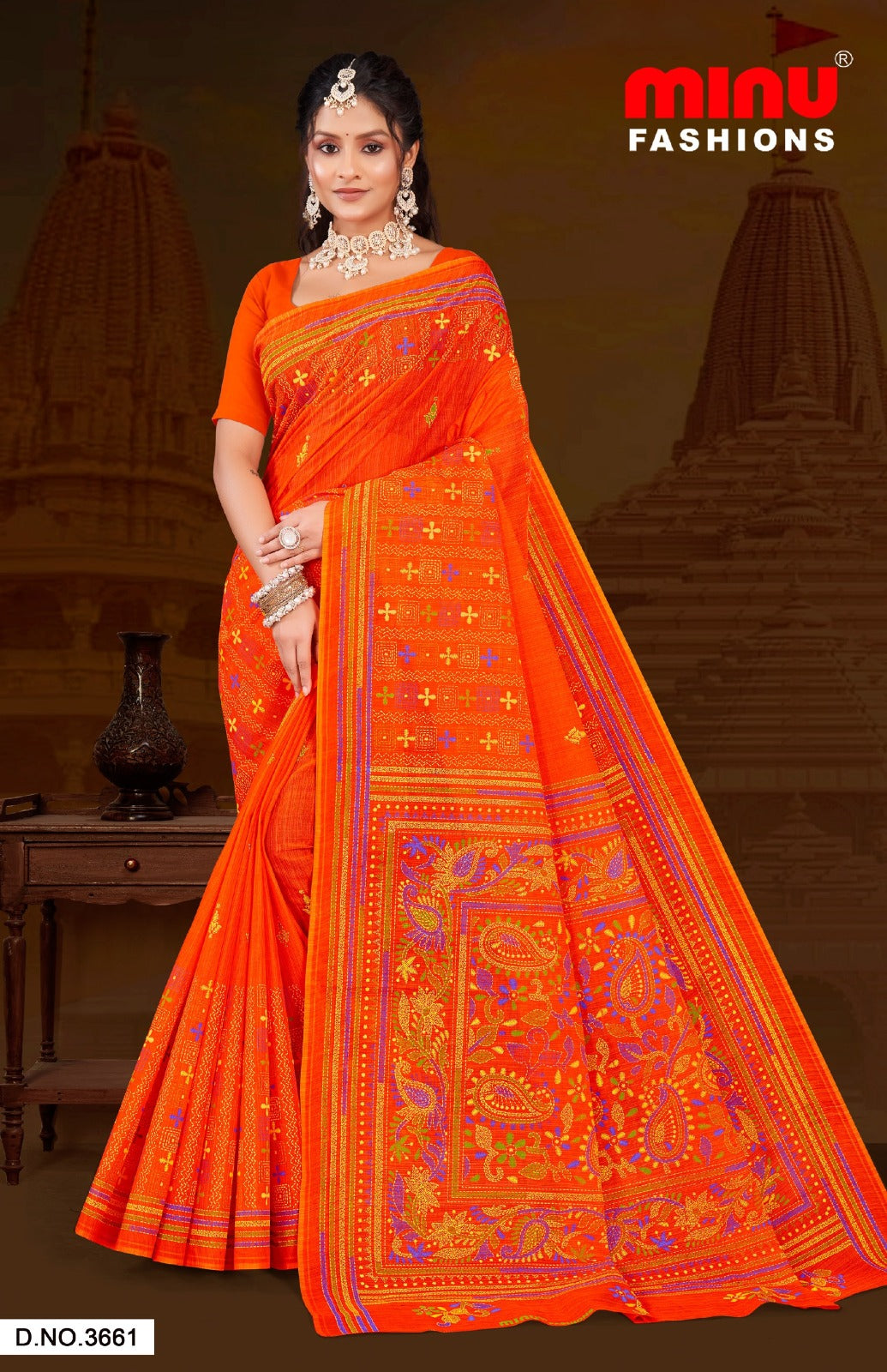 Malai Cotton Saree Orchid (Vol-5) - 8 Pcs Set