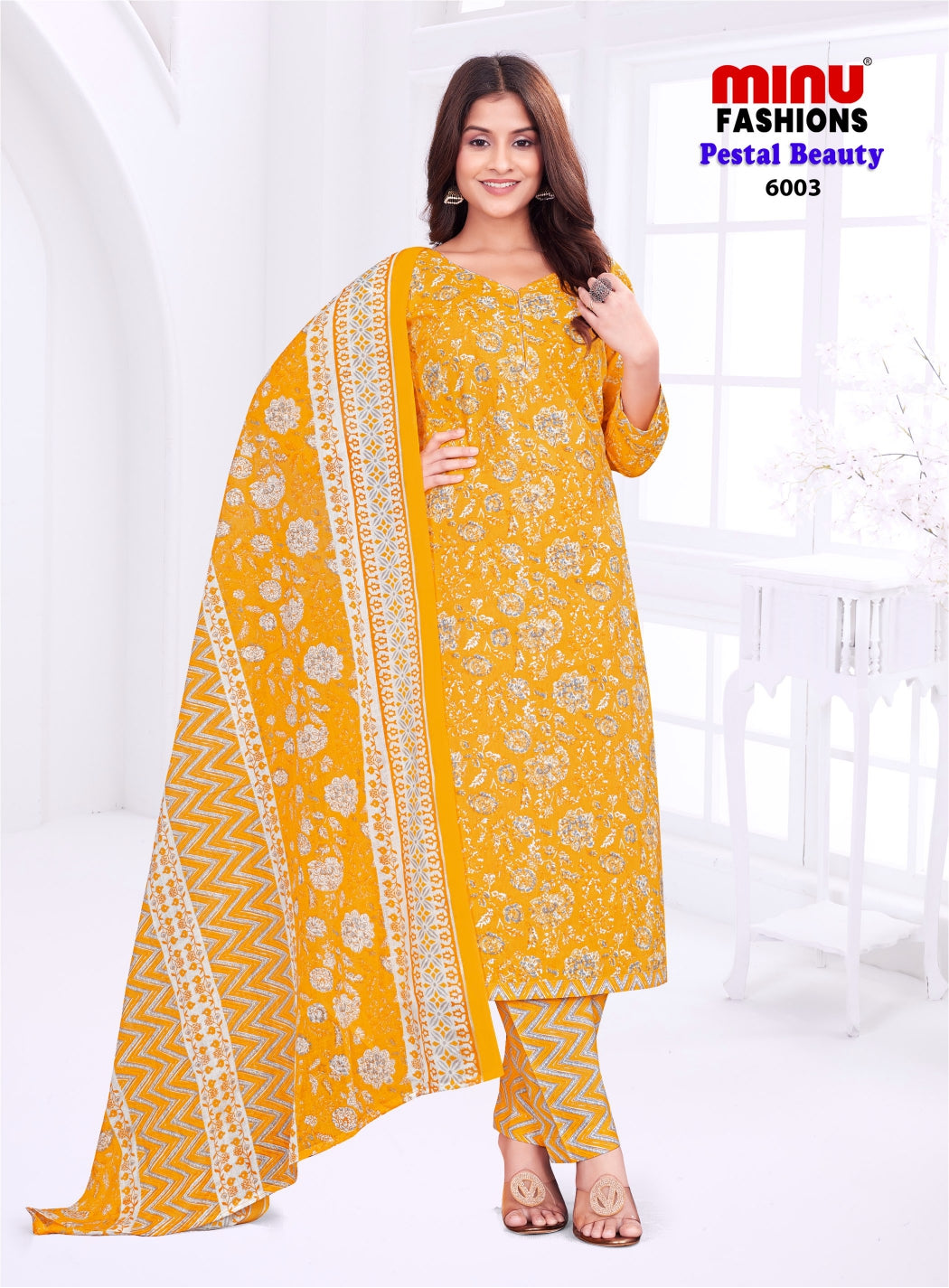 Printed Cotton Unstitched Salwar Suit Pestal Beauty Vol-6 (Special Rate) - 10 Pcs Set