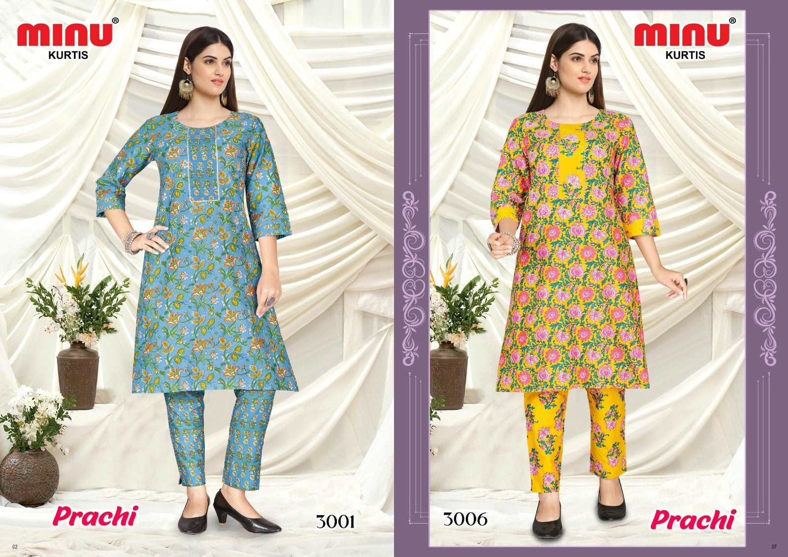 2 Piece Cotton Kurti Set Prachi Combo (Vol-3) - 6 Pcs Set