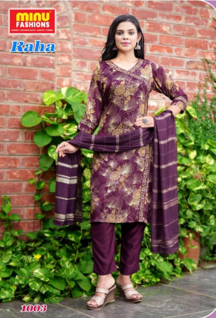 3 Piece Cotton Long Kurti Set Raha - 3 Pcs Set