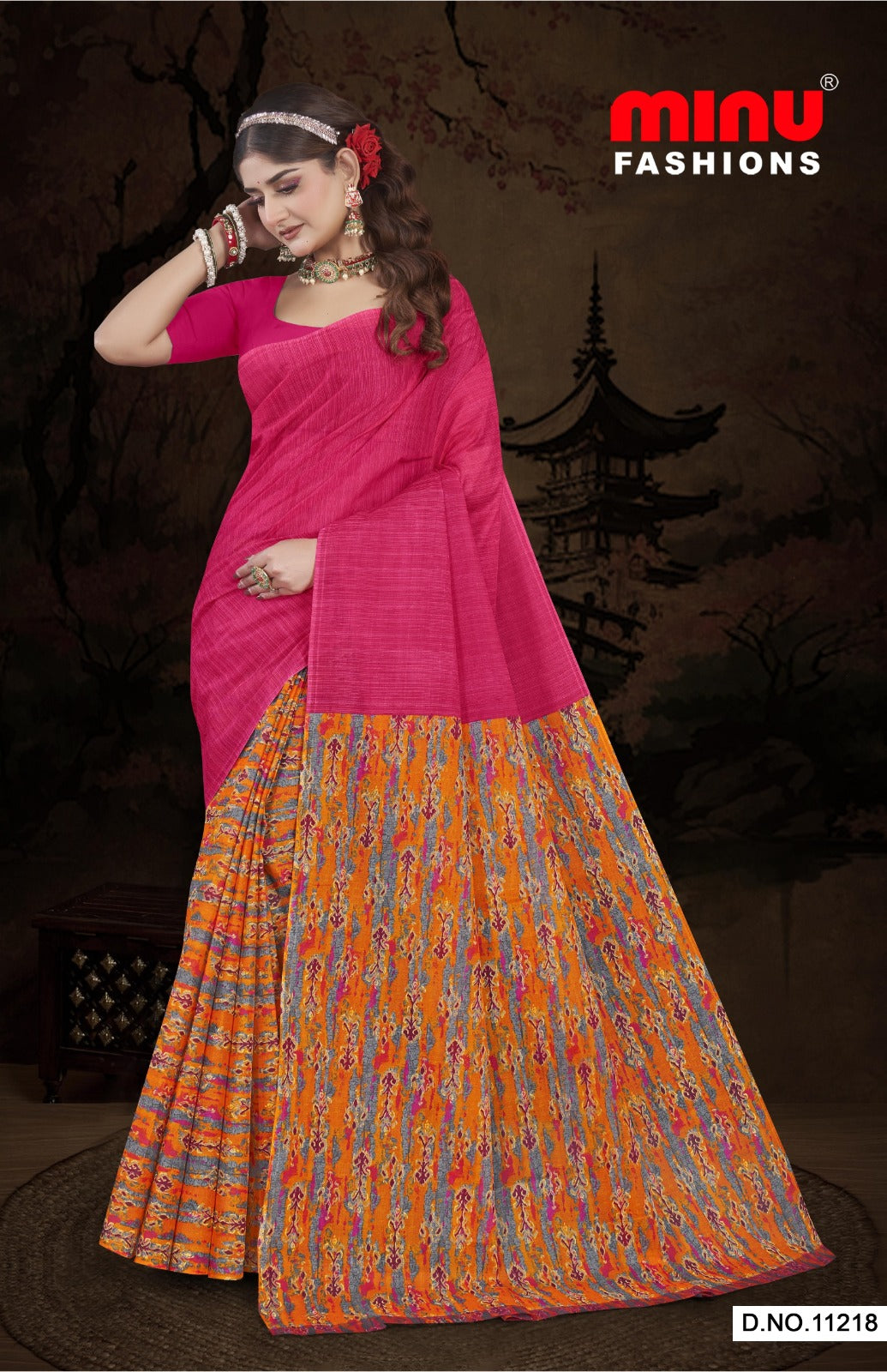 Malai Cotton Saree Raasa (Vol-11) - 8 Pcs Set