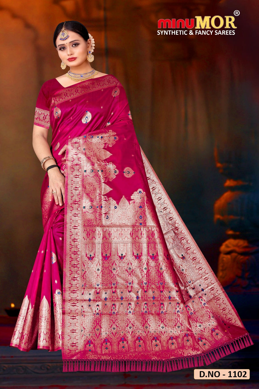 Fancy Saree Rajoori (Design_1101-1106) (BP) - 6 Pcs Set