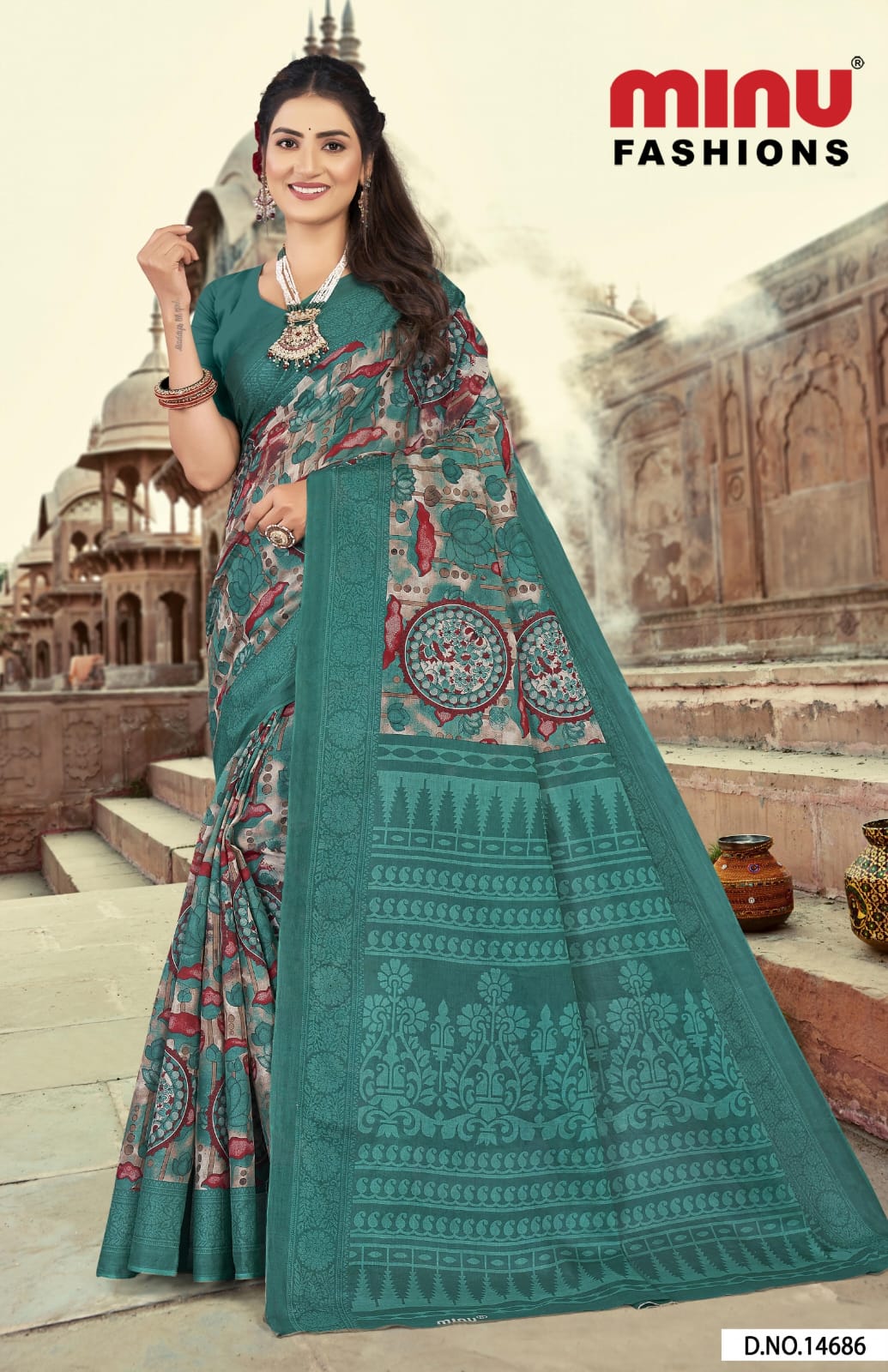 Malai Cotton Saree Rangat - 10 Pcs Set