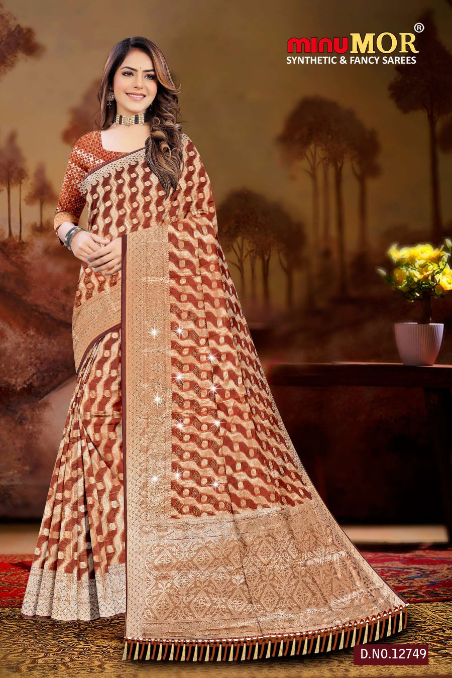 Fancy Saree Sajni (Design No_ 12749) (BP) - 6 Pcs Set