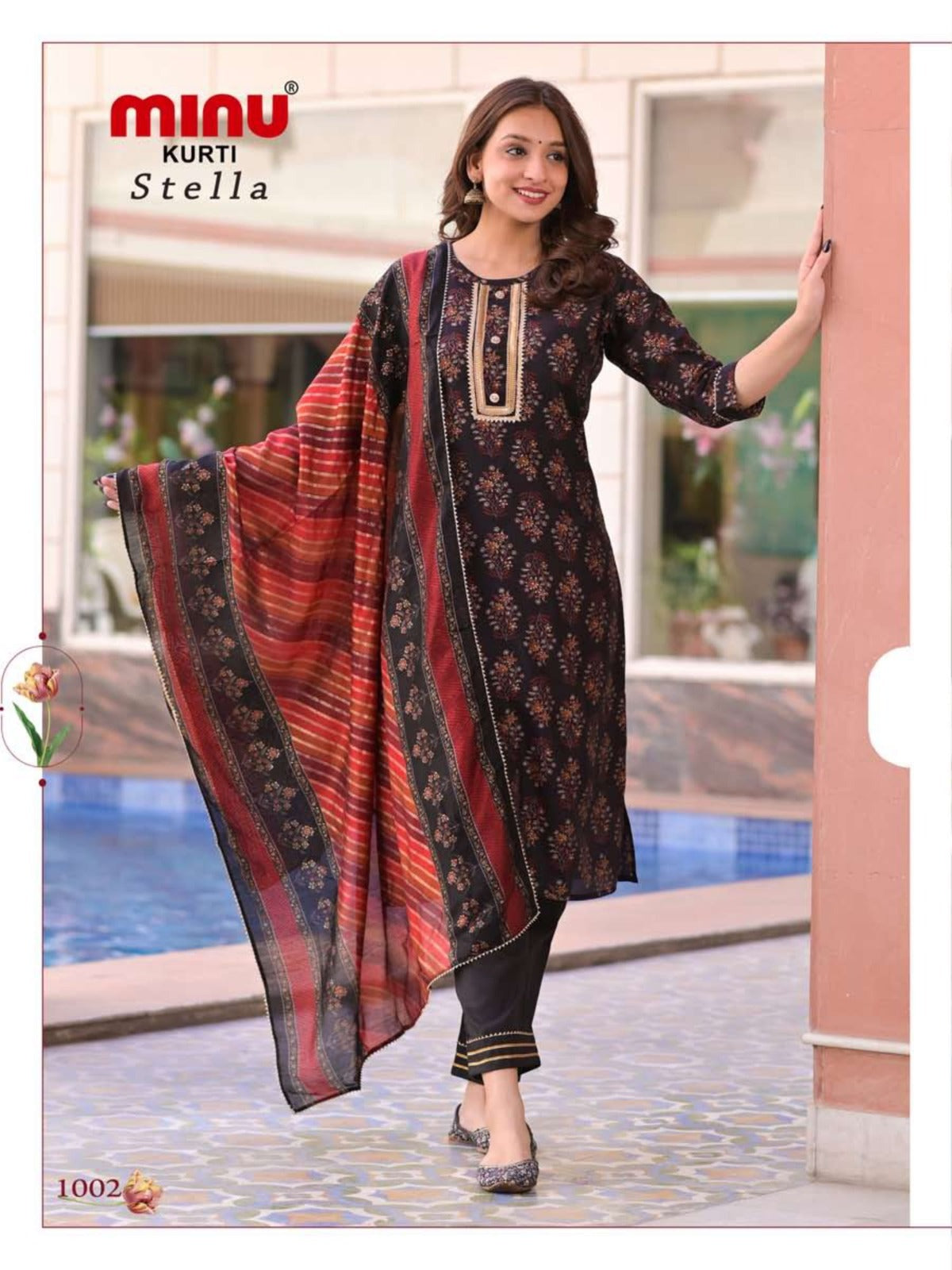 3 Piece Cotton Kurti Set Stella - 5 Pcs Set