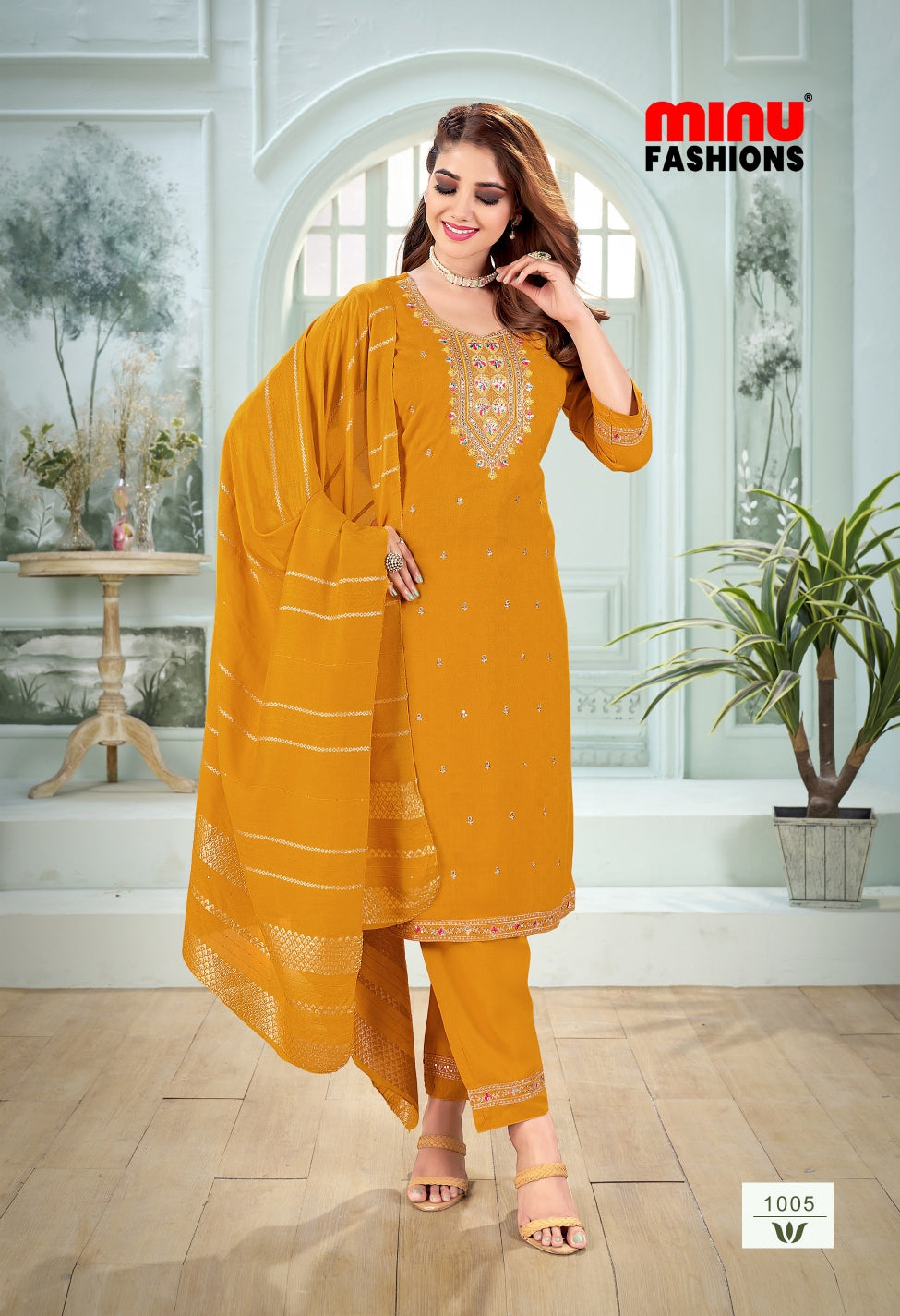 Printed Cotton Stitched Salwar Suit Abhilasha - 6 Pcs Set