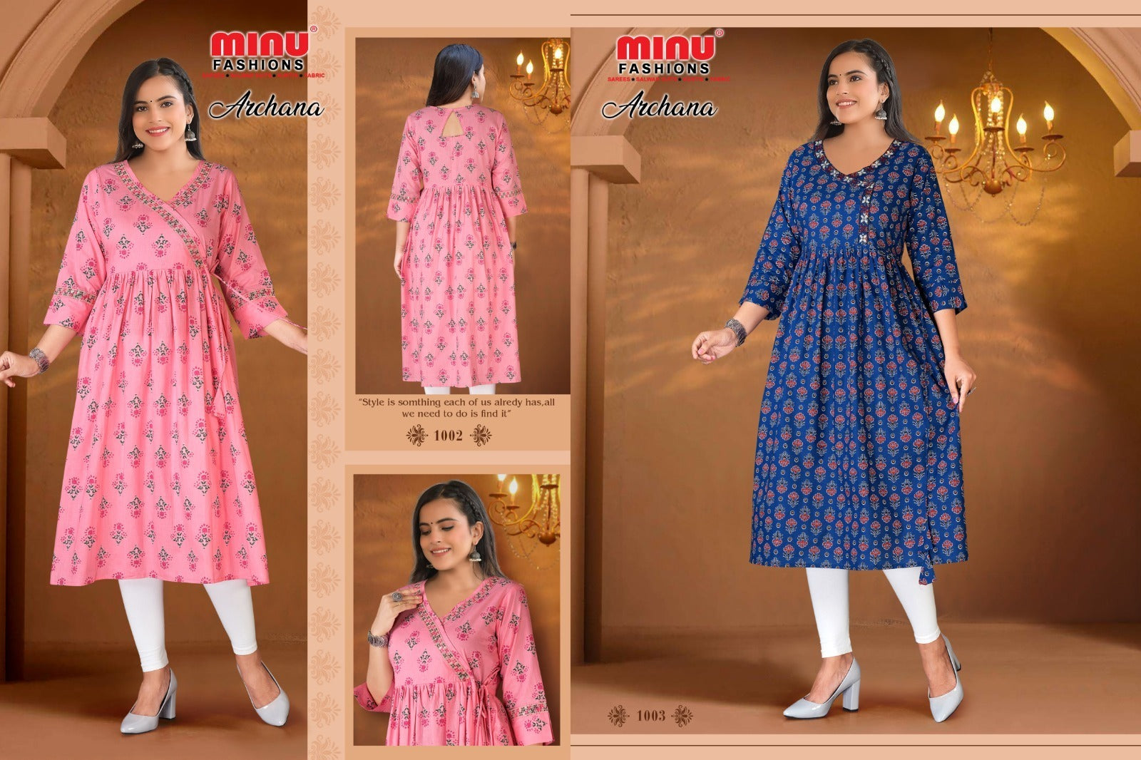 Printed Cotton Kurti Archana - 05 Pcs Set