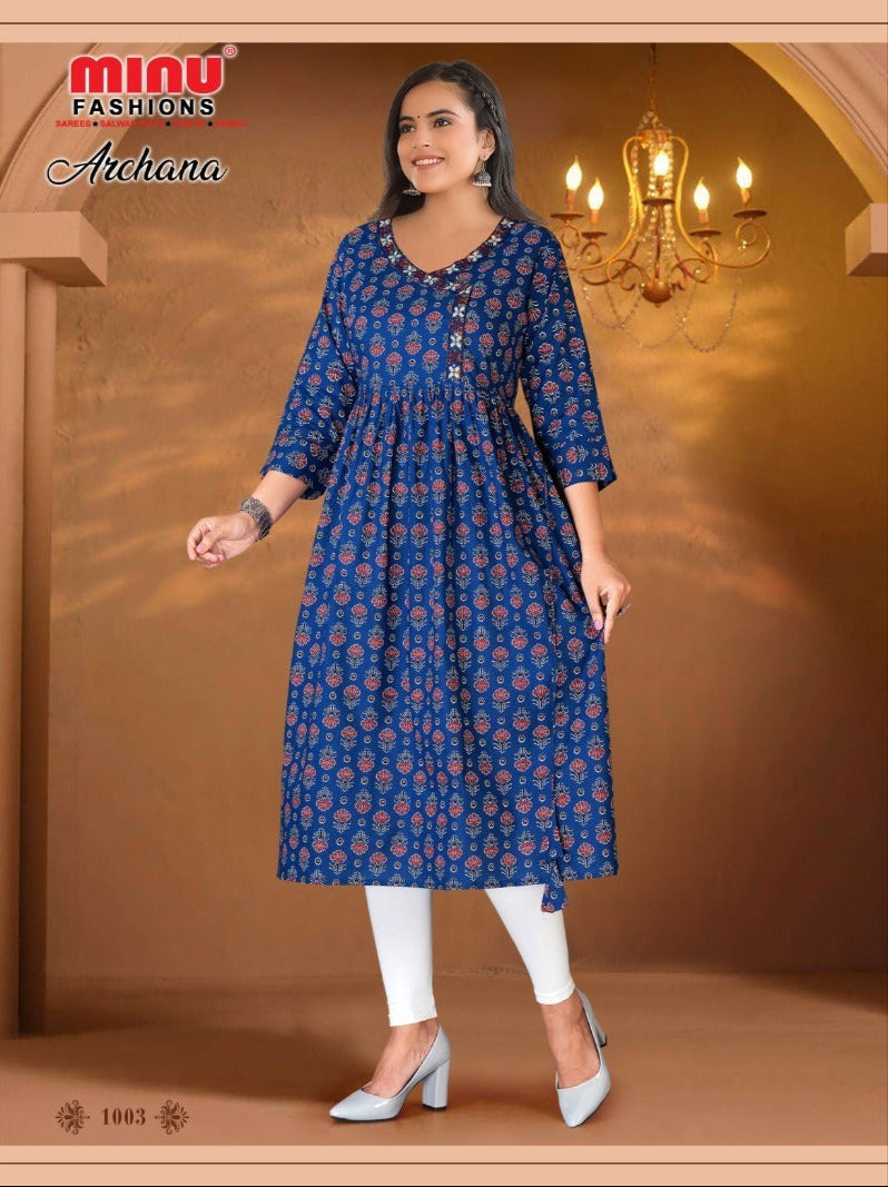 Printed Cotton Kurti Archana - 05 Pcs Set