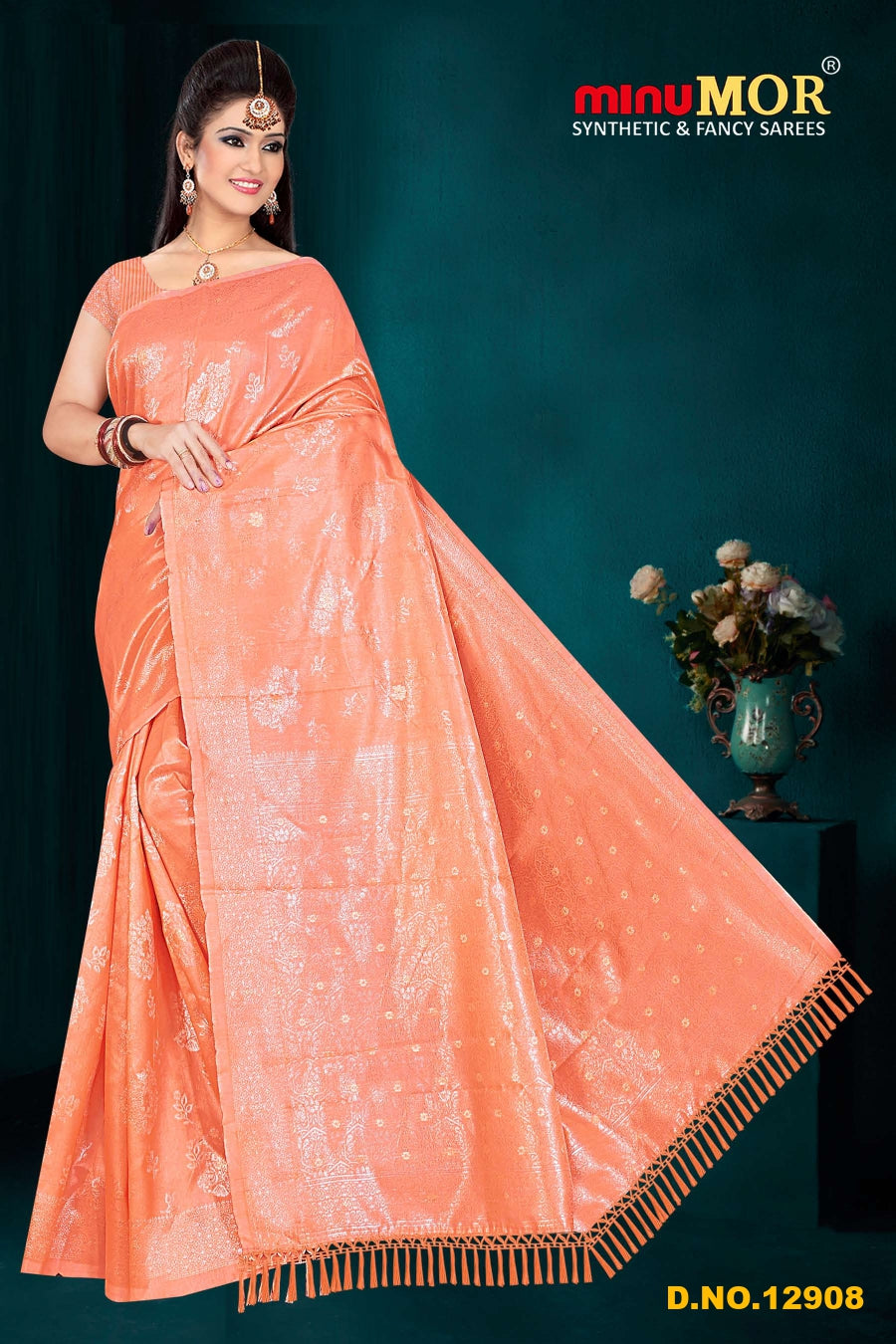 Fancy Saree Classic Lilen (Design No_12907) (BP) - 6 Pcs Set