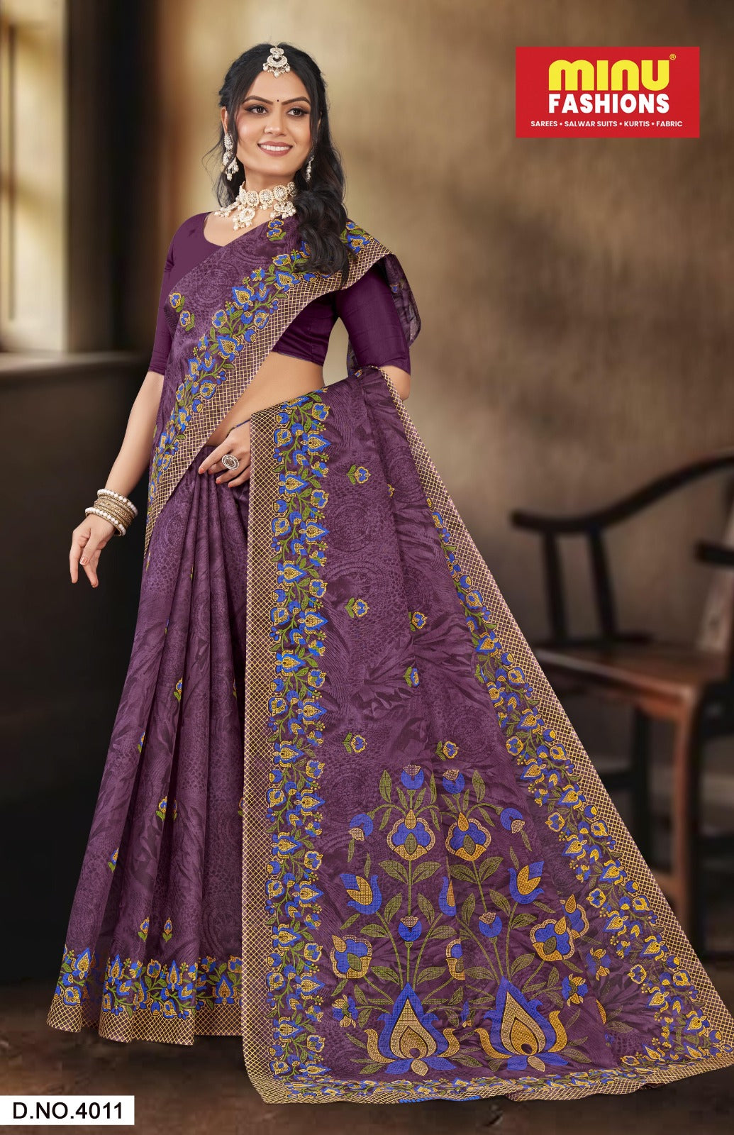 Malai Cotton Saree Dusty Beauty (Vol-4) - 8 Pcs Set