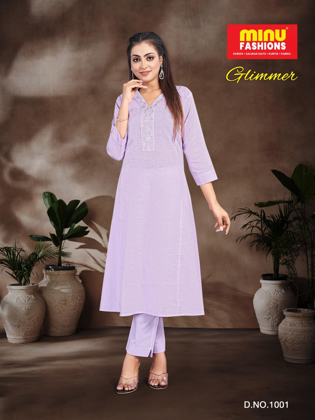 2 Piece Cotton Kurti Set Glimmer Combo - 4 Pcs Set