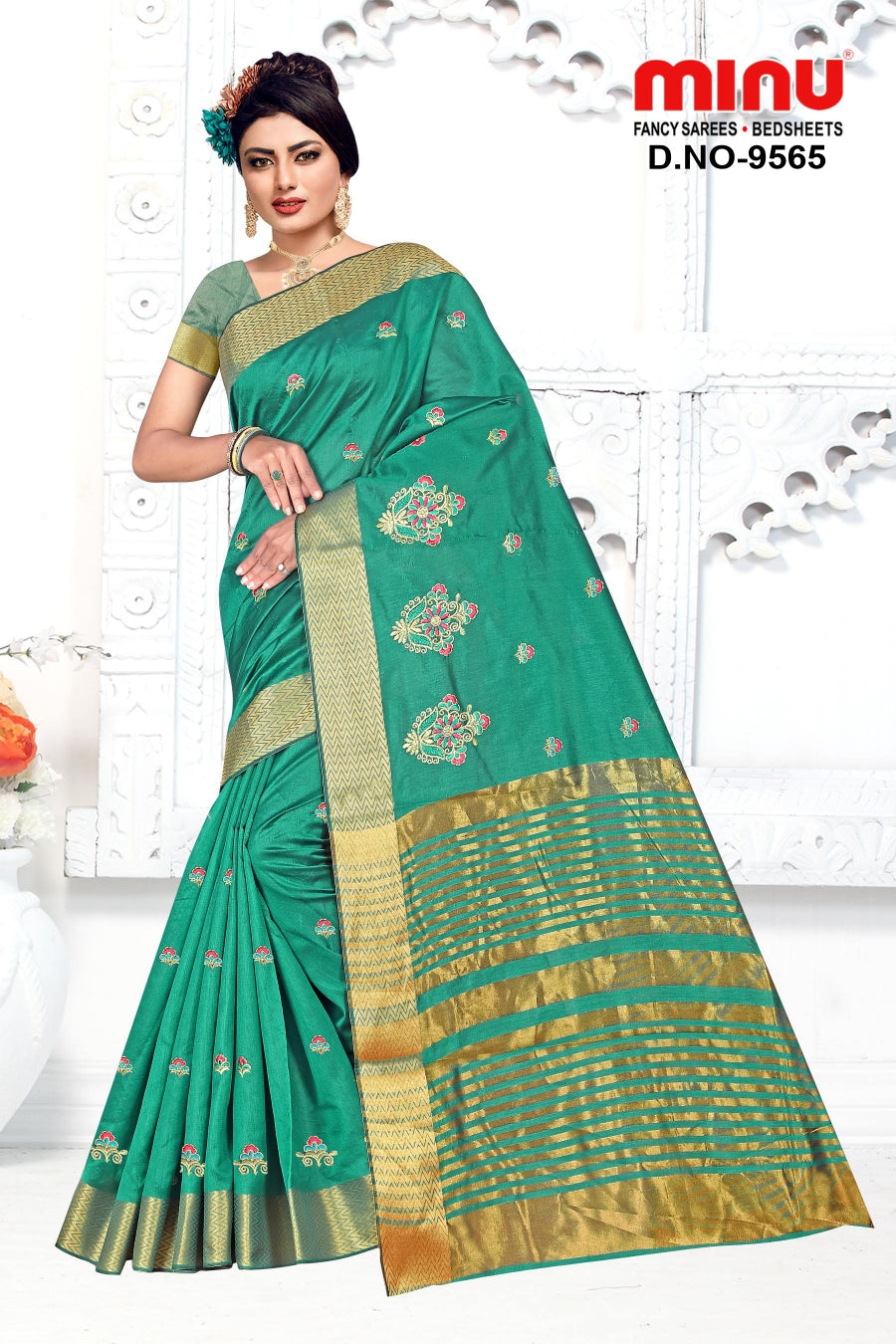 Fancy Saree Mamta Art (BP) - 8 Pcs Set