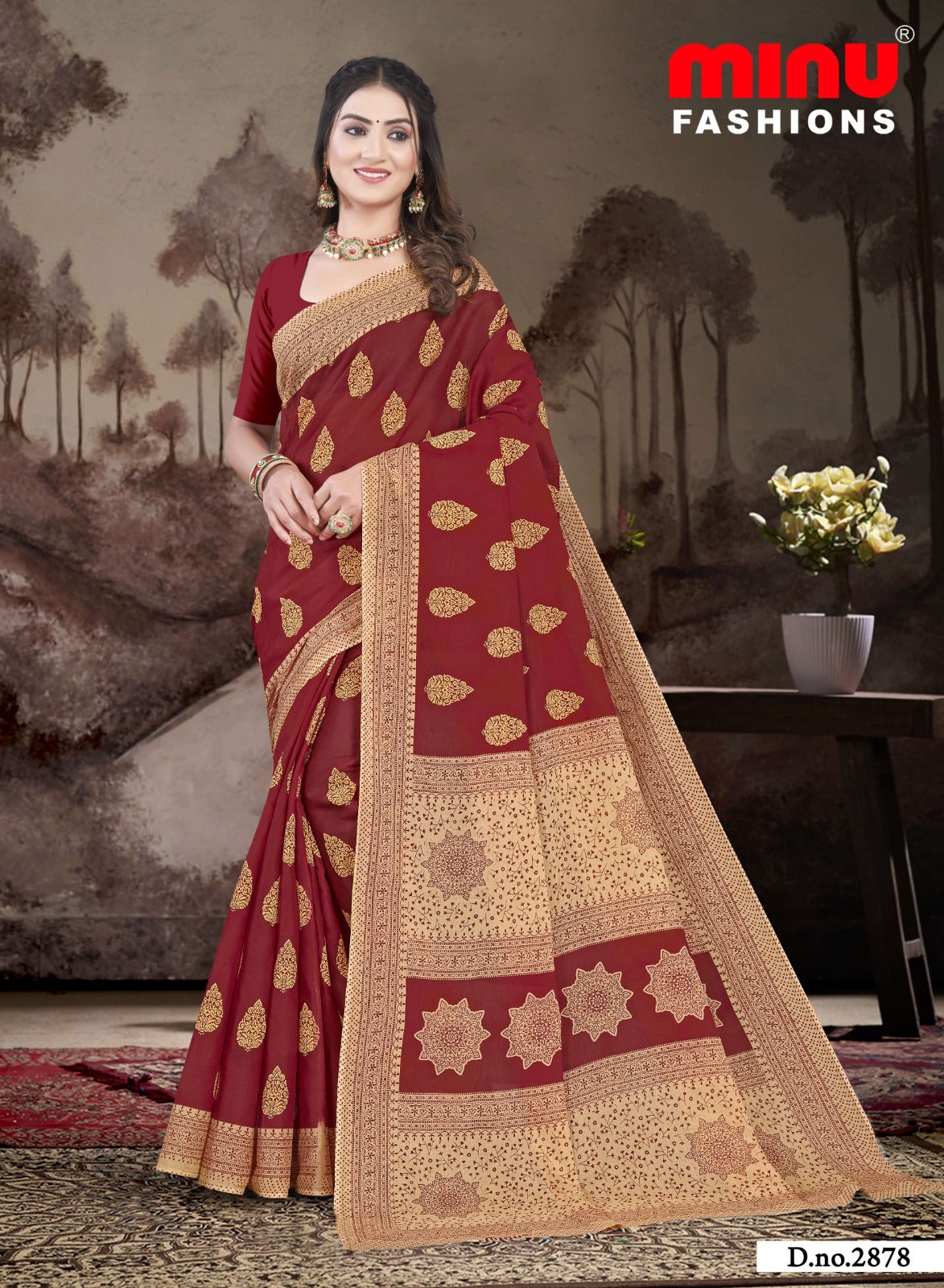 Printed Cotton Saree Manchali Kimora (Vol-2) - 10 Pcs Set