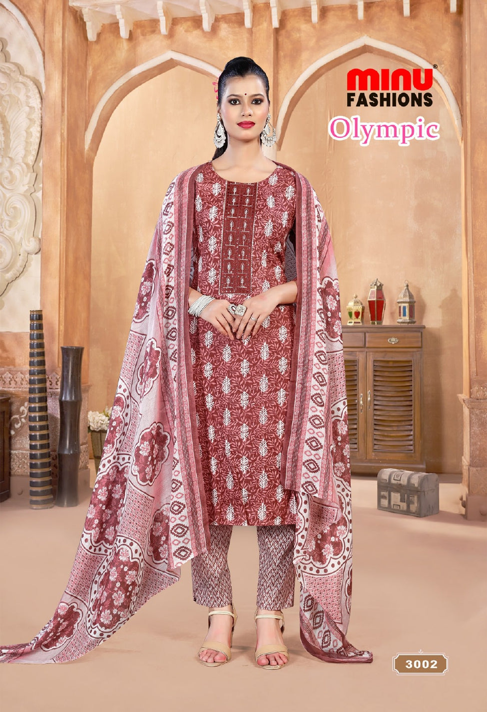 Printed Cotton Stitched Salwar Suit Olympics (Vol-3) - 10 Pcs Set