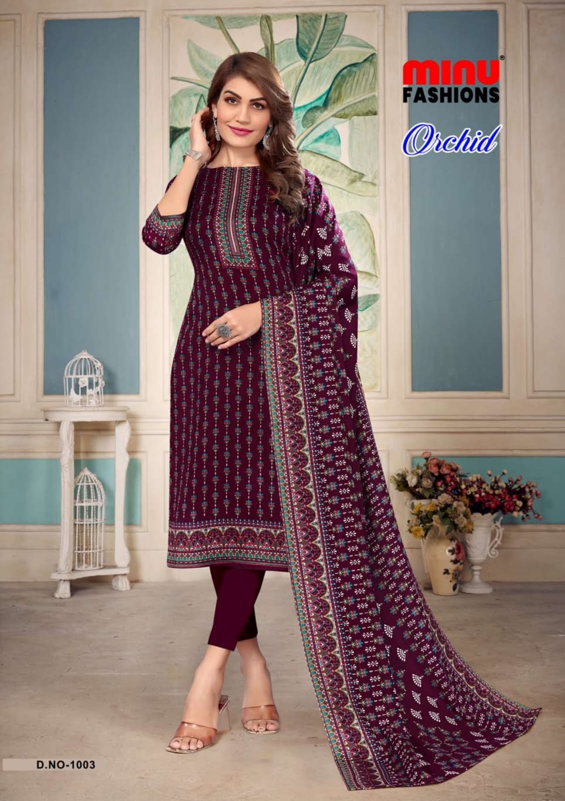 Unstitched Winter Suit Orchid (Special Rate) - 8 Pcs Set