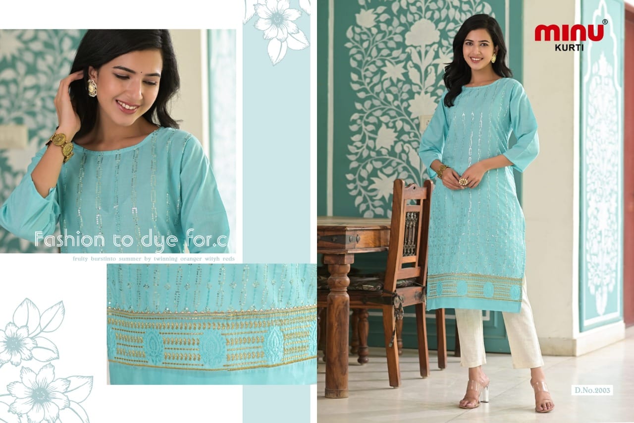 Rayon Kurti Precious - 4 Pcs Set
