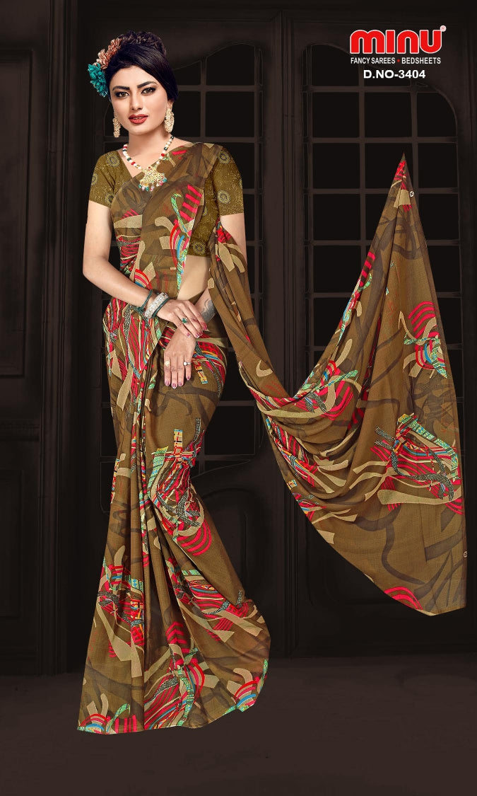 Fancy Saree Rainbow (BP) - 12 Pcs Set