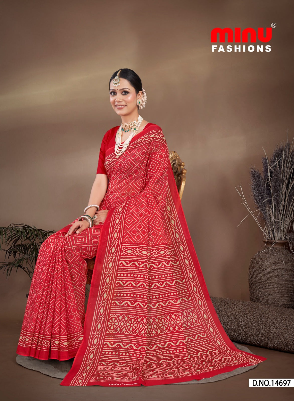 Printed Cotton Saree Rajanya (Vol-1) - 10 Pcs Set