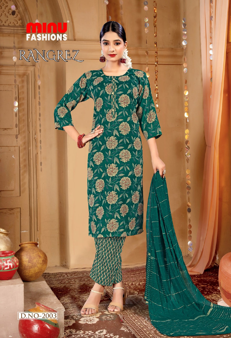 Printed Cotton Stitched Salwar Suit Rangrez (Vol-2) - 10 Pcs Set