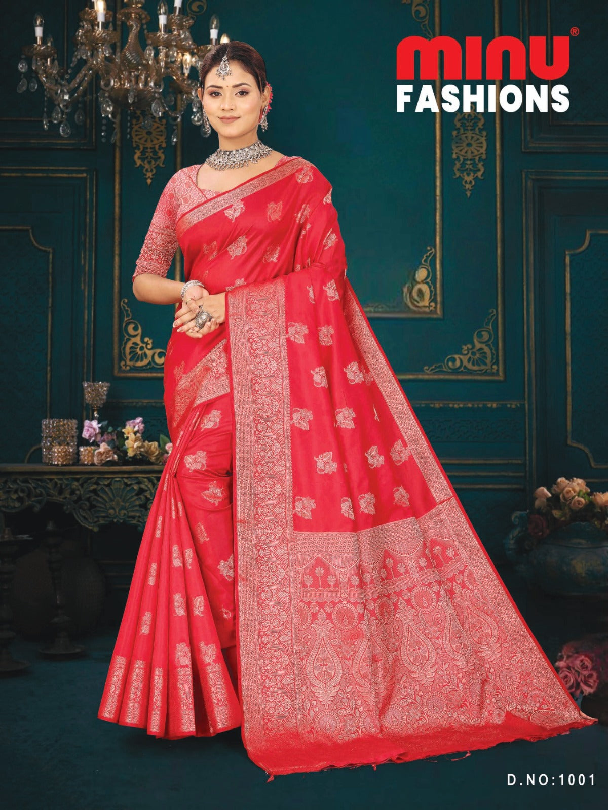 Fancy Saree Rosemerry (BP) - 6 Pcs Set