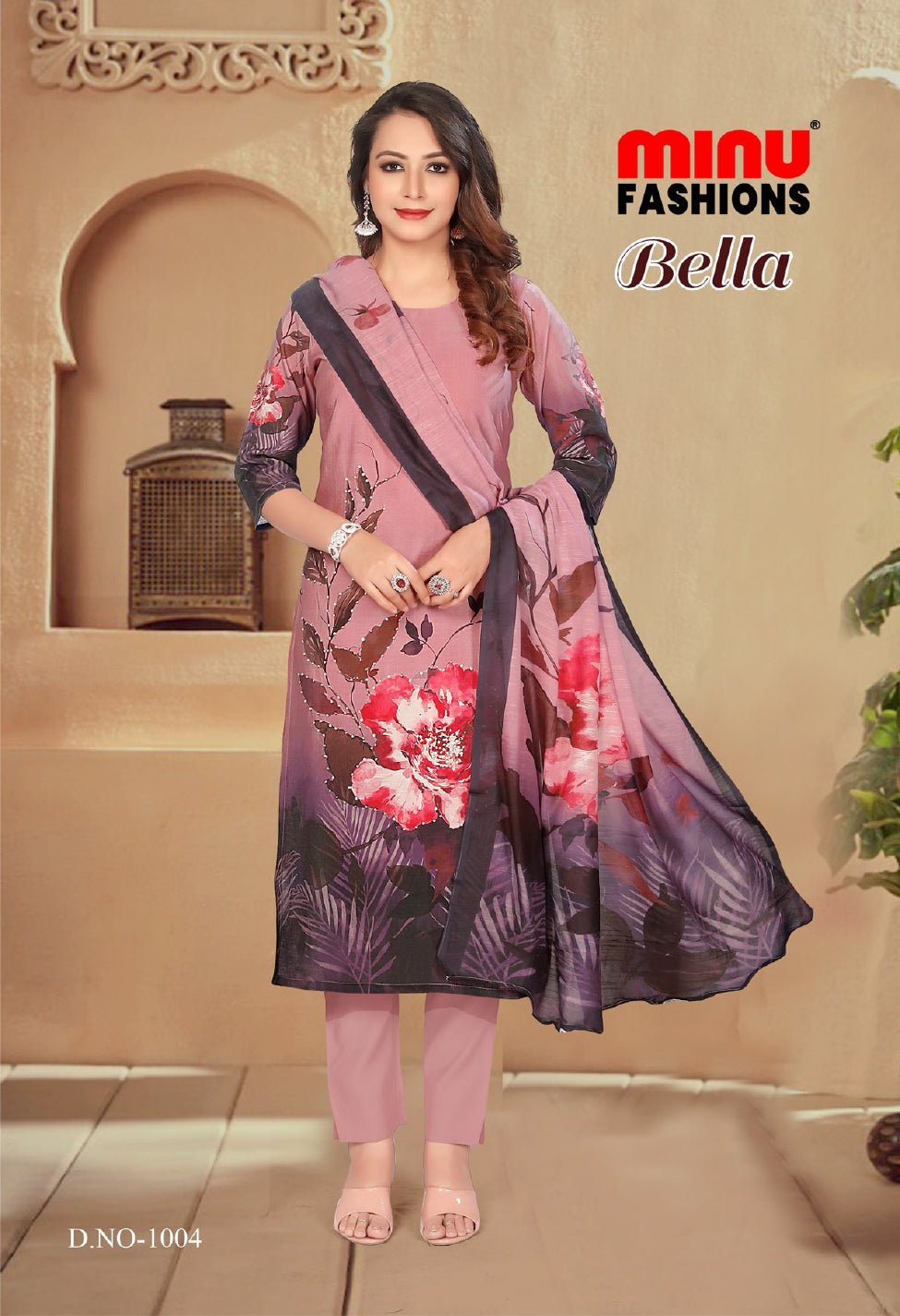 Printed Cotton Stitched Salwar Suit Bella - 6 Pcs Set