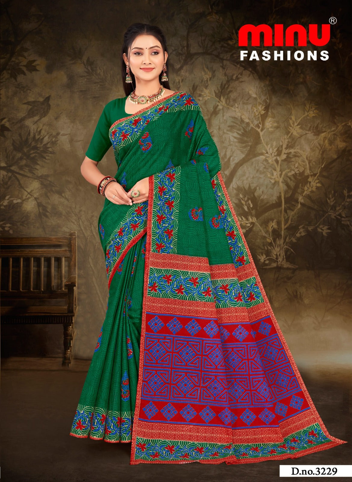 Printed Cotton Saree Kulfi - 10 Pcs Set