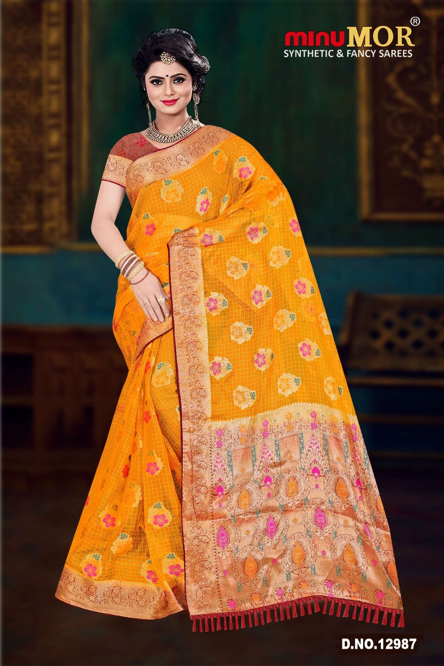 Fancy Saree Vijay Laxmi (Design No_ 12983) (BP) - 6 Pcs Set