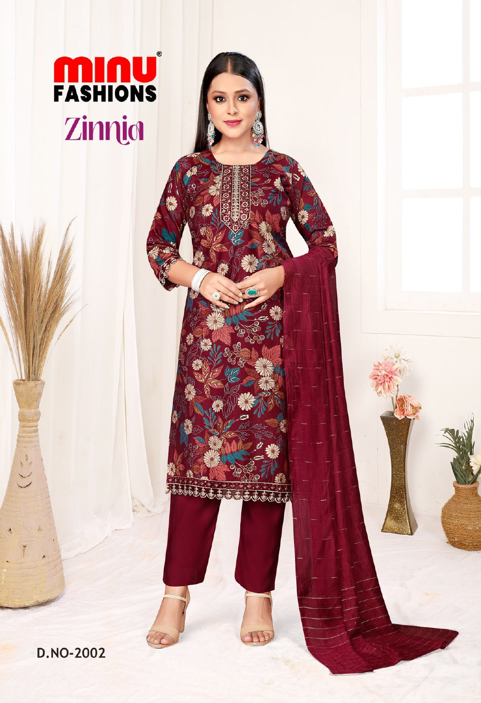 Printed Cotton Stitched Salwar Suit Zinnia (Vol-2) - 8 Pcs Set