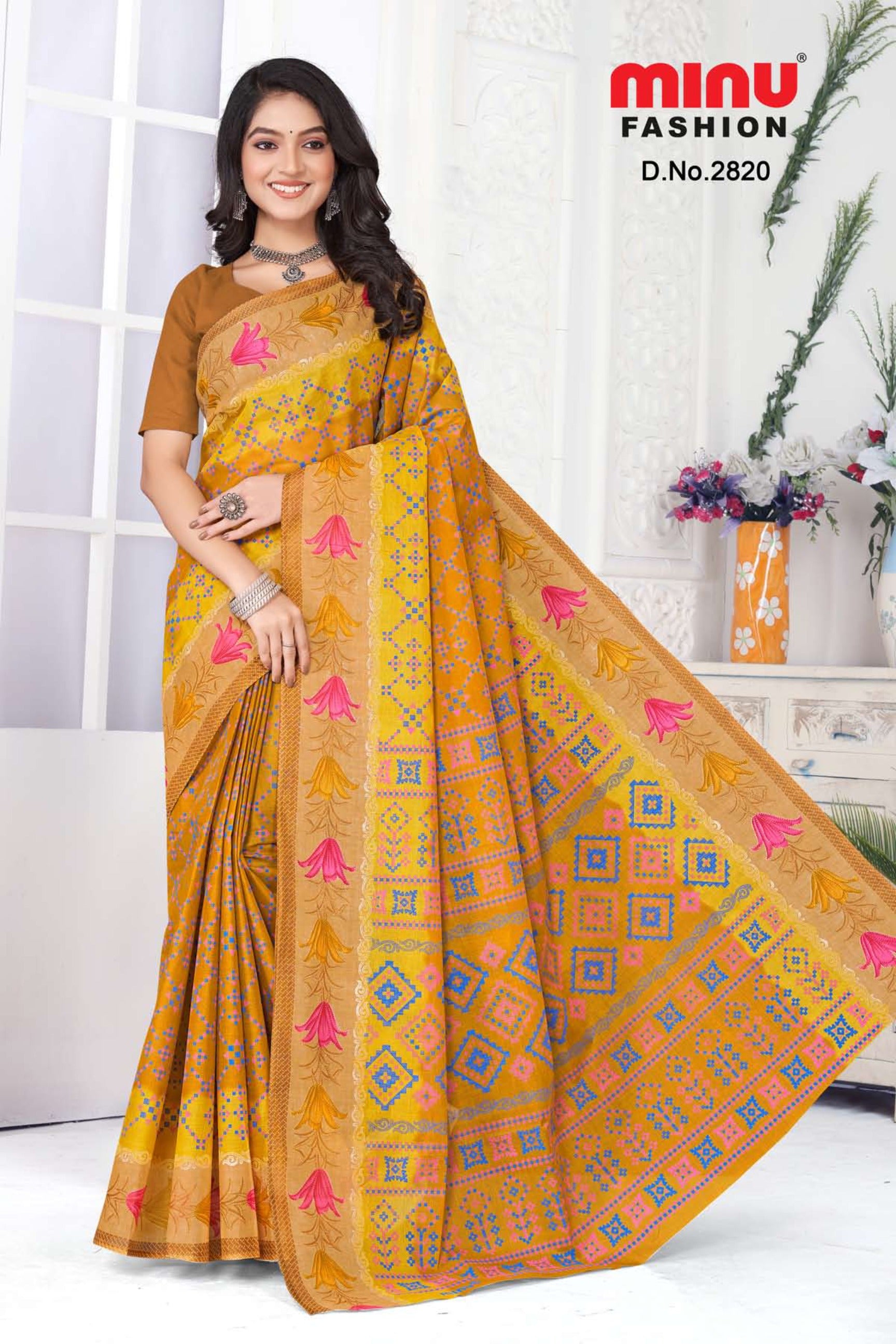 bold and stylish cotton saree for Durga puja at wholesale rates
