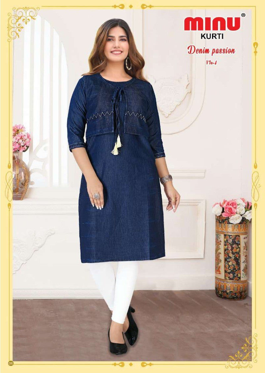 bold and stylish blue cotton kurtis for wholesale at low prices 