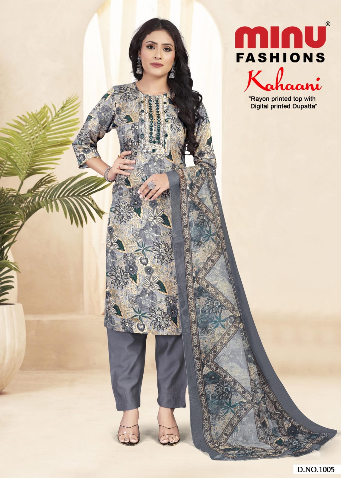Printed Rayon Stitched Salwar Suit Kahaani - 10 Pcs Set
