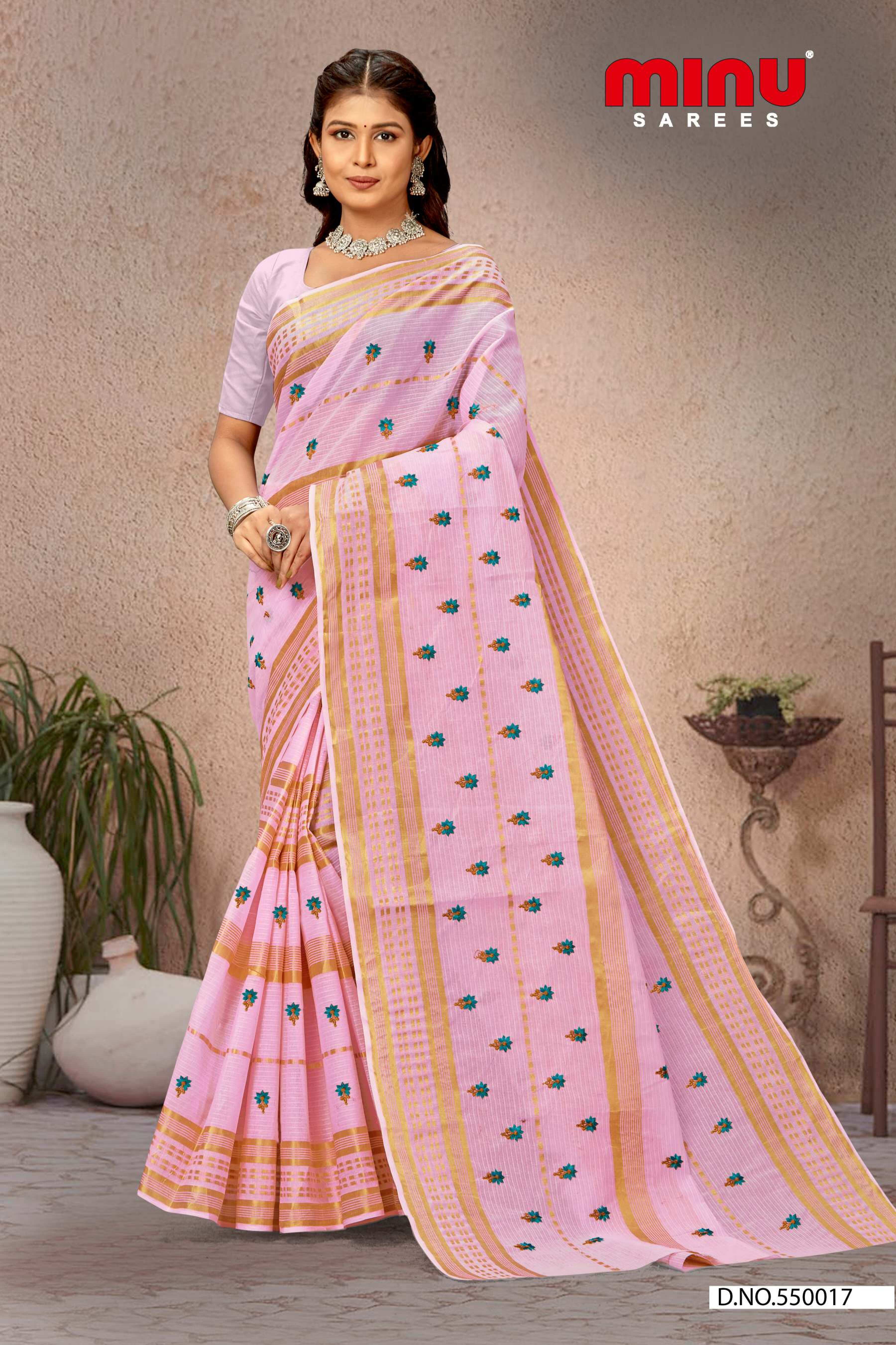 best offers on cotton embroidered saree for women
