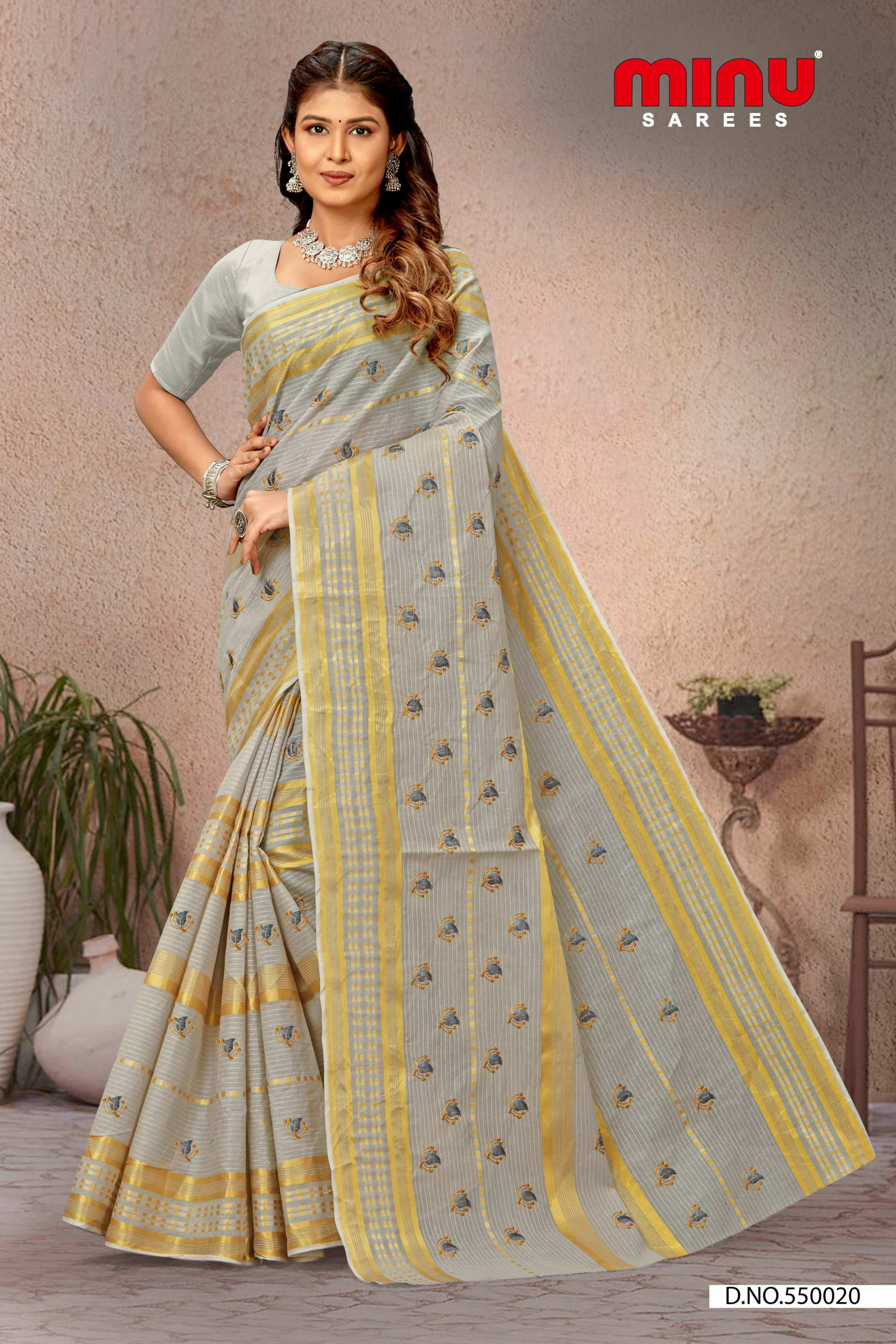 bold and classy printed cotton saree wearing woman