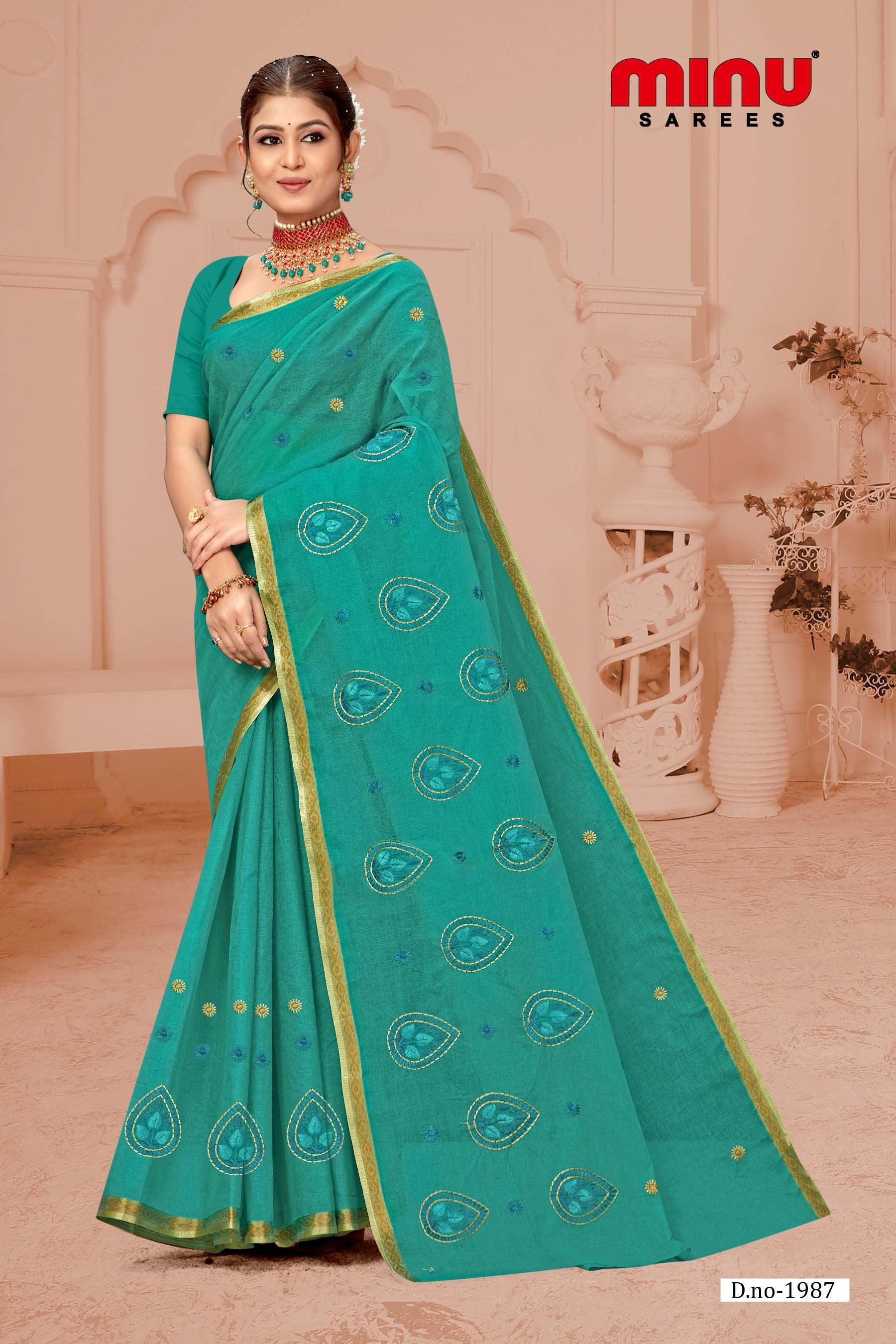 embroidery sarees with price wearing woman 