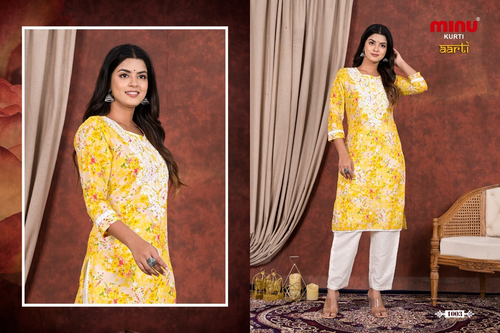 2 Piece Cotton Kurti Set Aarti Combo - 6 Pcs Set