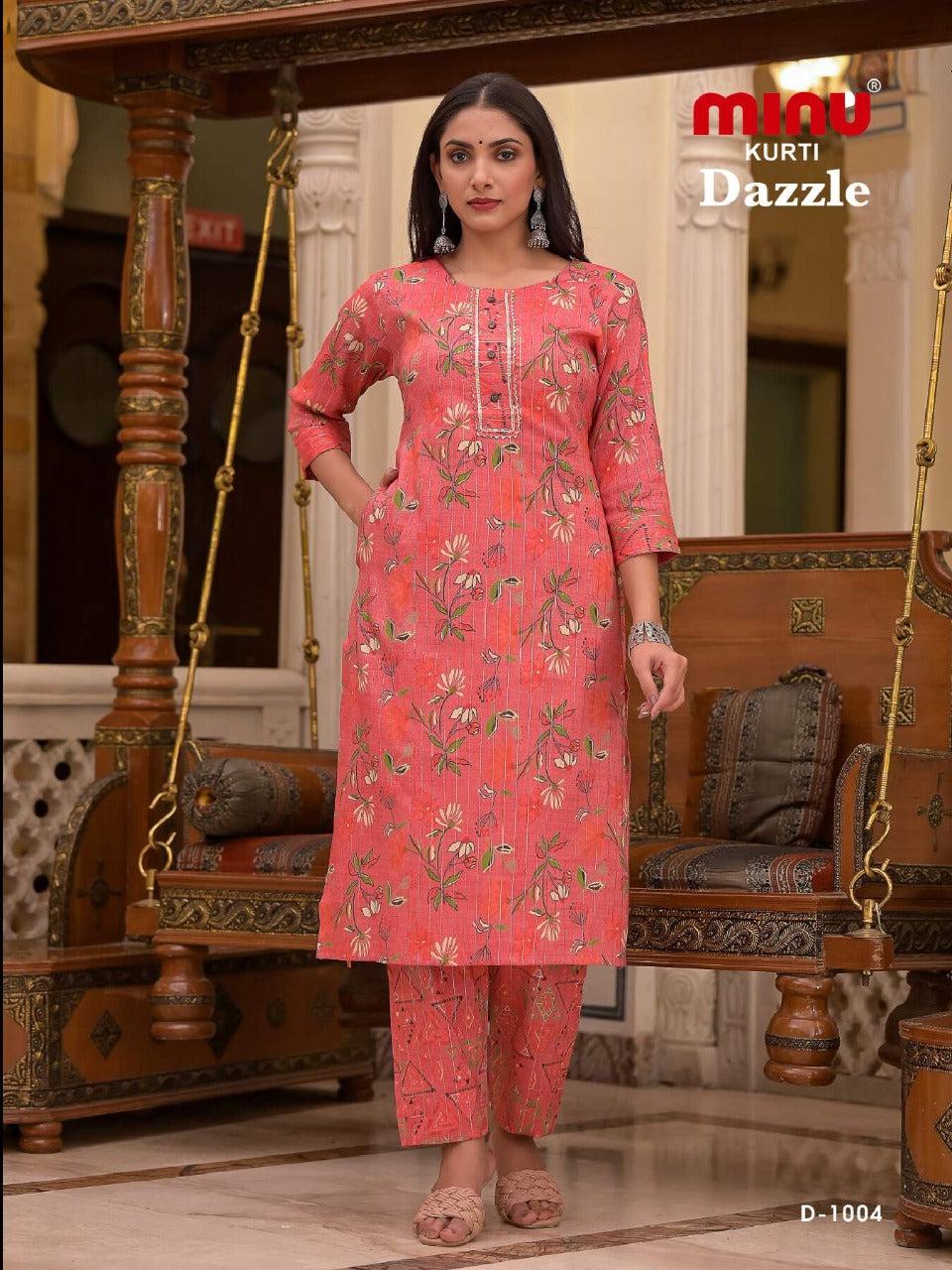 2 Piece Cotton Kurti Set Dazzle Combo - 4 Pcs Set