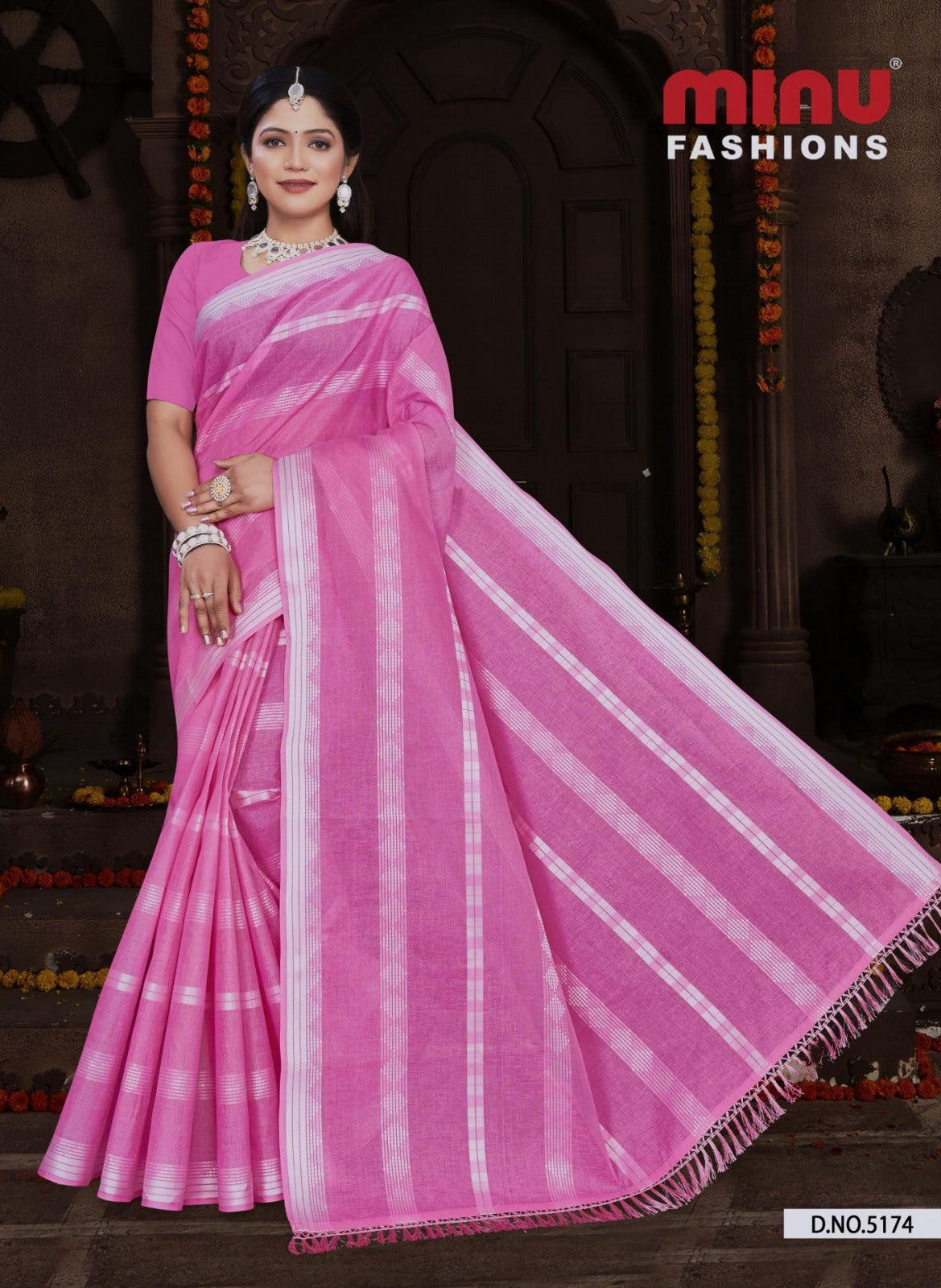 Embroidered Cotton Saree Himalaya Beauty Vol-5 (Special Rate) - 8 Pcs Set
