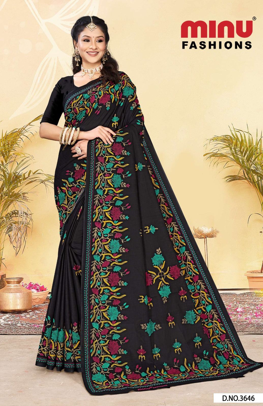 Malai Cotton Saree Kashmiri Cotton (Vol-3) - 8 Pcs Set