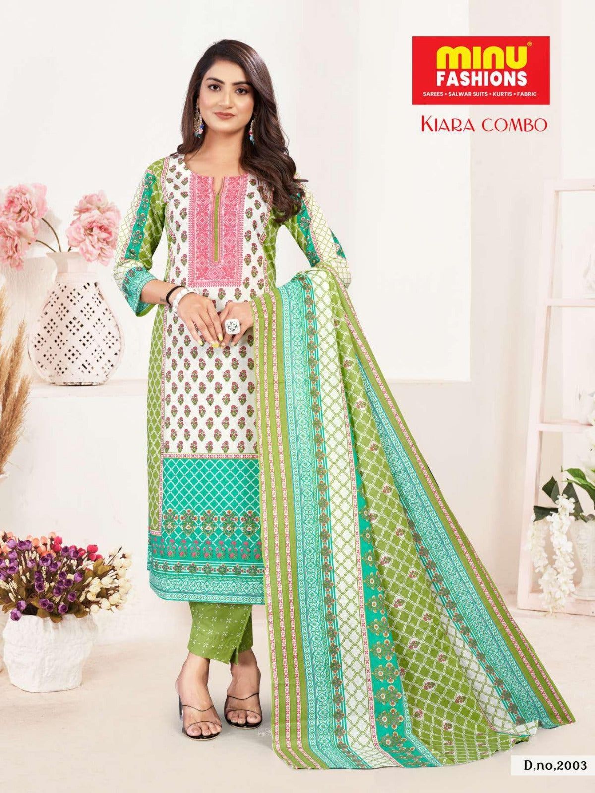 3 Piece Cotton Long Kurti Set Kiara Combo (Vol-2) - 8 Pcs Set