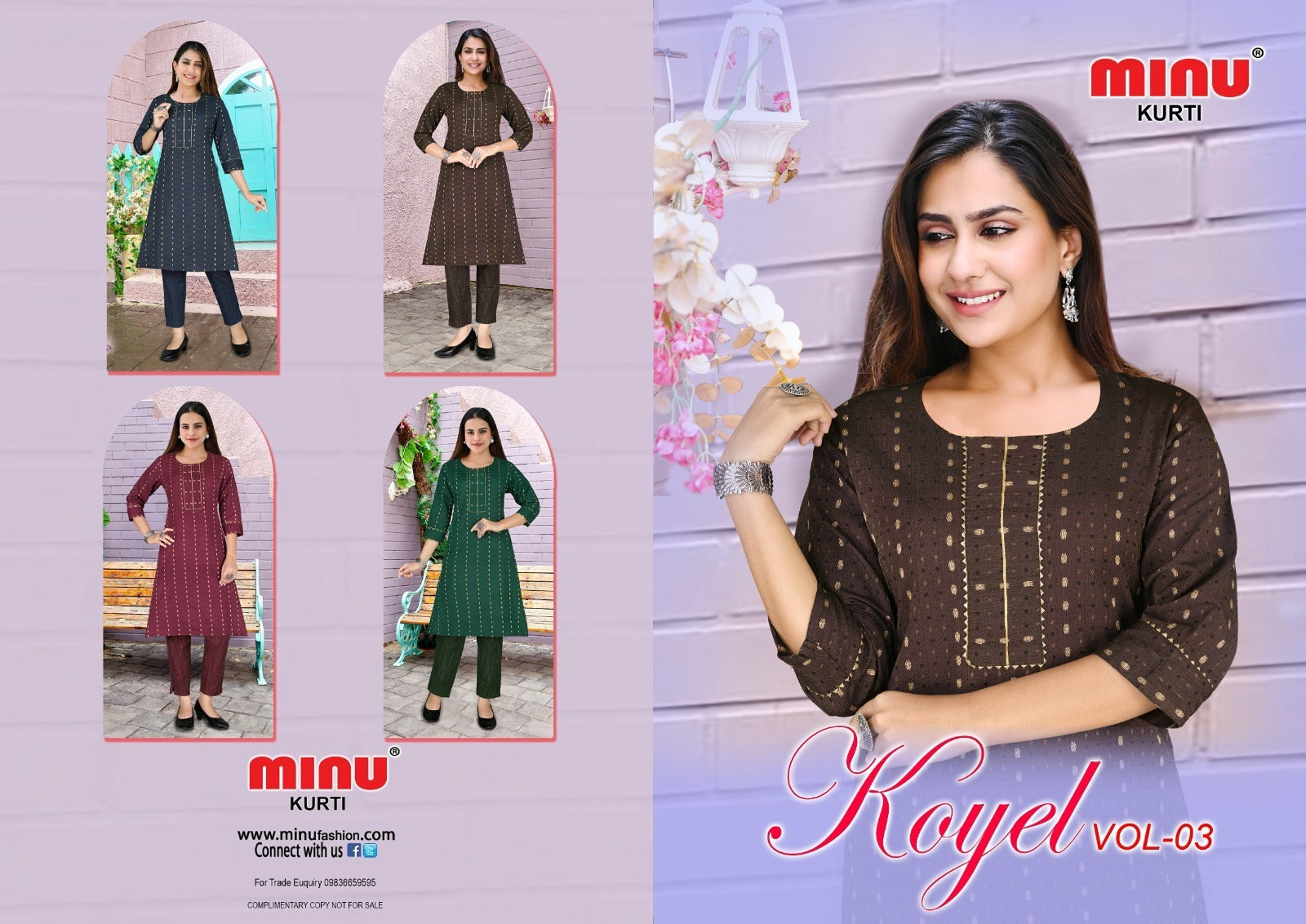 2 Piece Cotton Kurti Set Koyel Combo (Vol-3) - 4 Pcs Set
