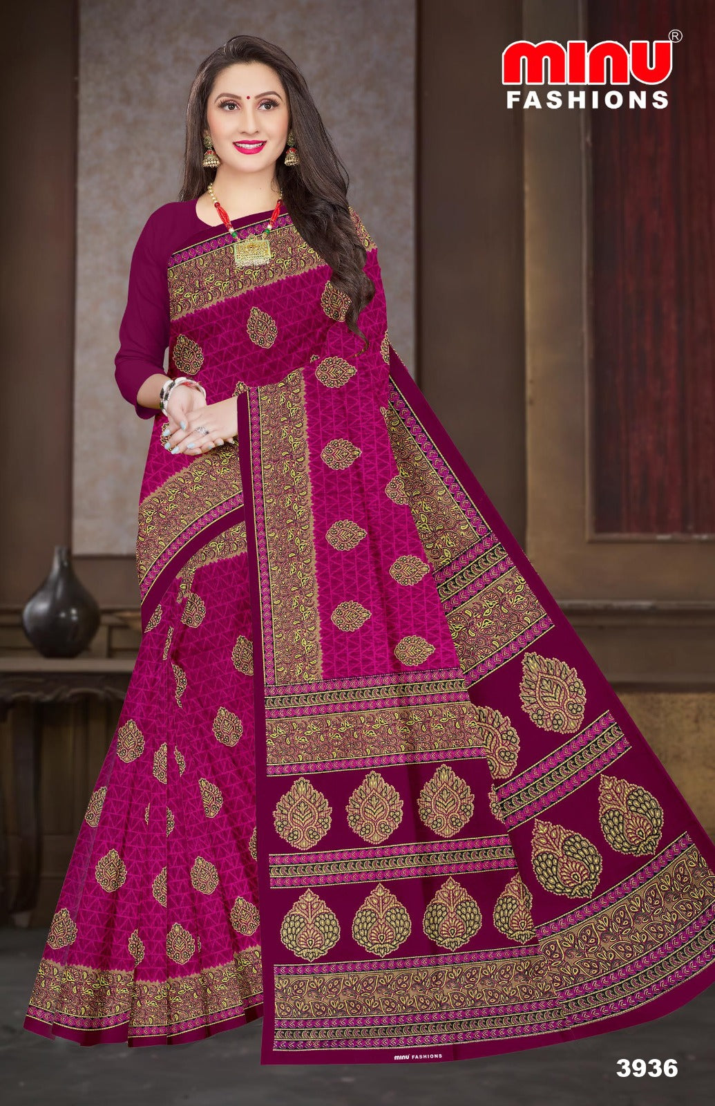 Printed Cotton Saree Malaika (Vol-43) (Special Rate) - 10 Pcs Set